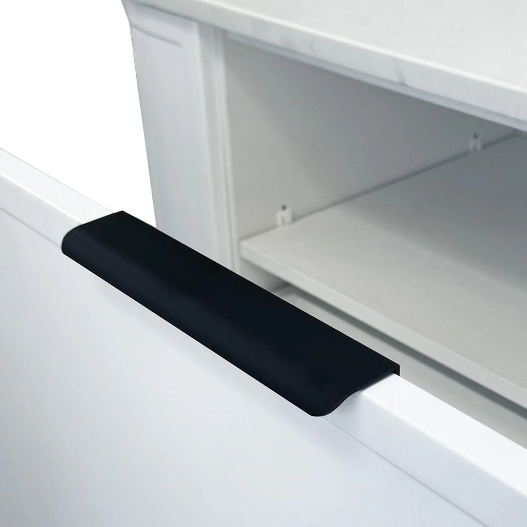 Clearance - York 1500mm Curved Wall Hung Vanity Matte White Double Bowls - Image 8