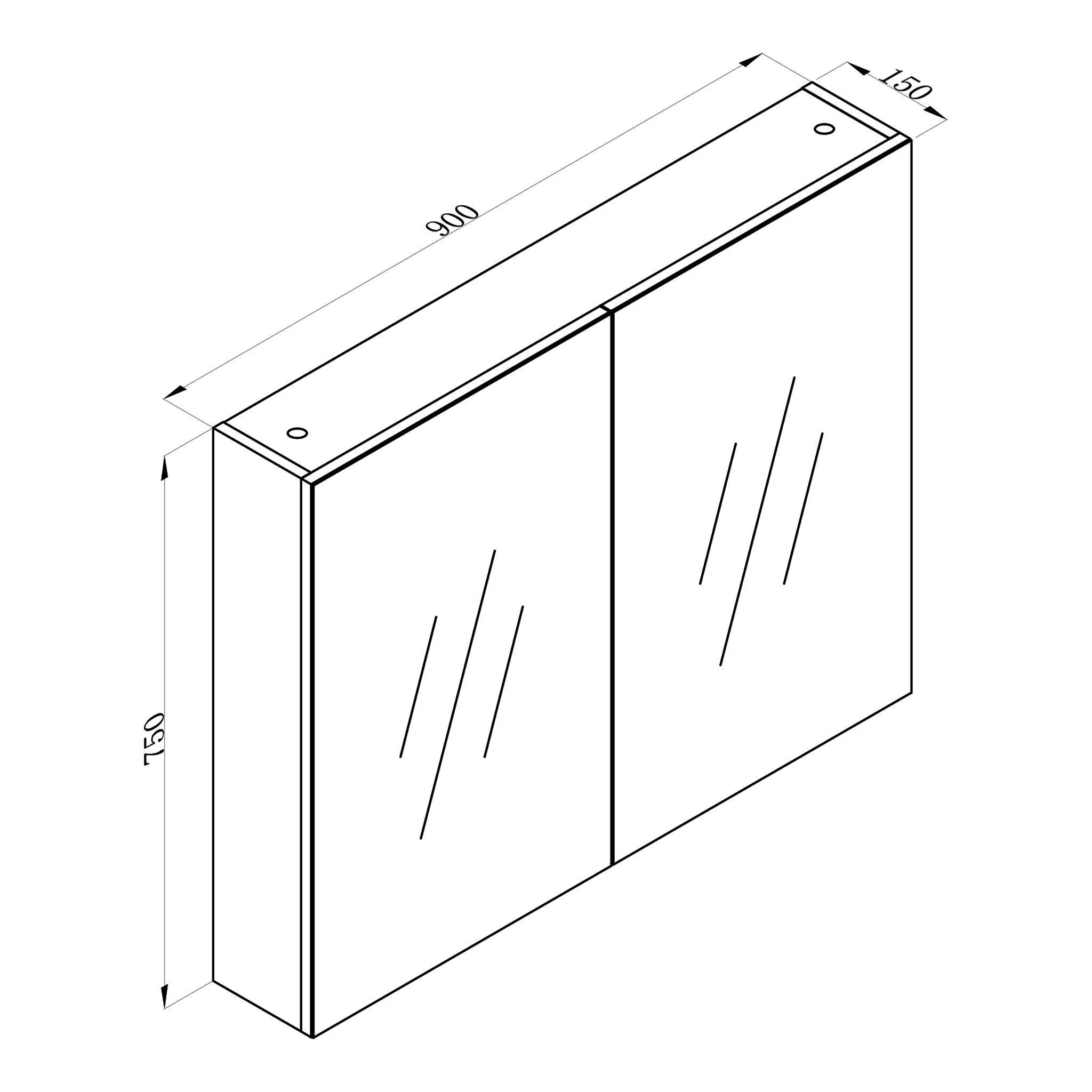 Clearance - 900mm Oak Shaving Cabinet - Image 6