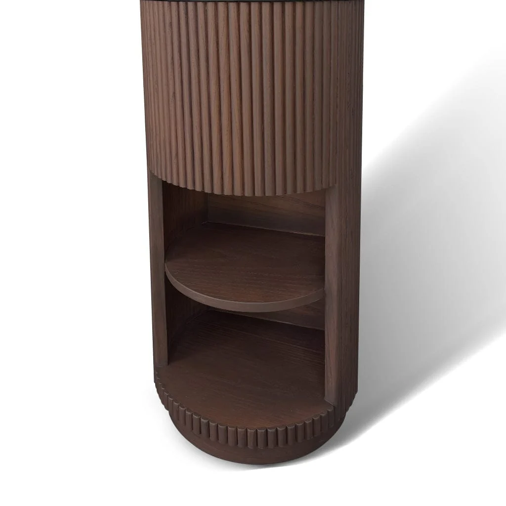 Aero Freestanding Small Vanity Warm Walnut + Black Solid Surface Basin - Image 3