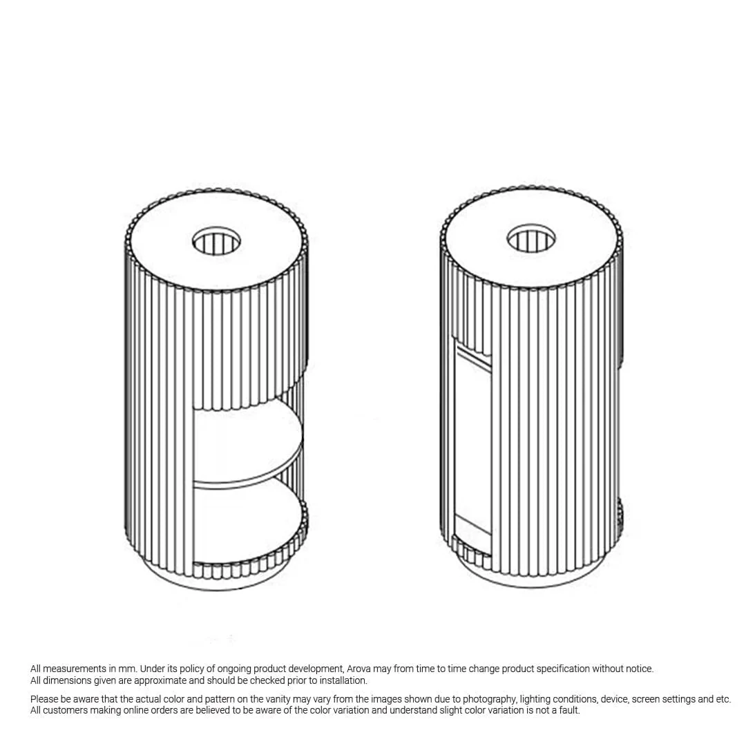 Aero 400mm Fluted Freestanding Small Vanity Warm Walnut - Image 4
