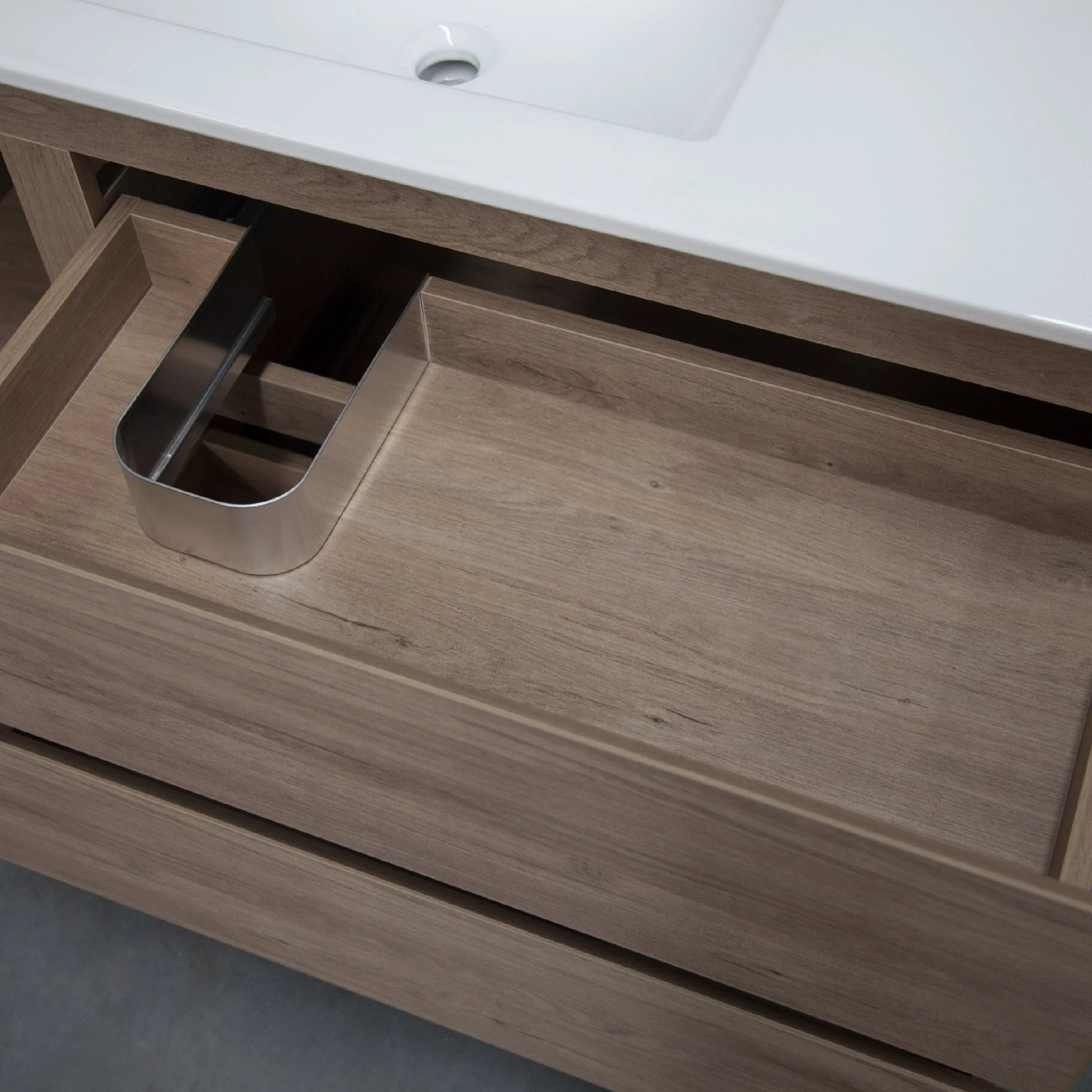 ALBANY 1200mm Oak Timber Wall Hung Single Vanity - Image 10