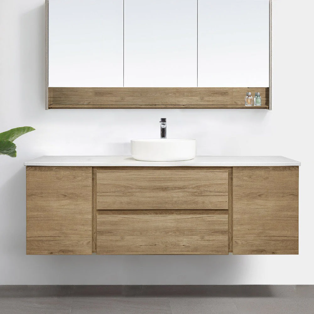 ALBANY 1500mm Oak Timber Wall Hung Vanity - Image 3