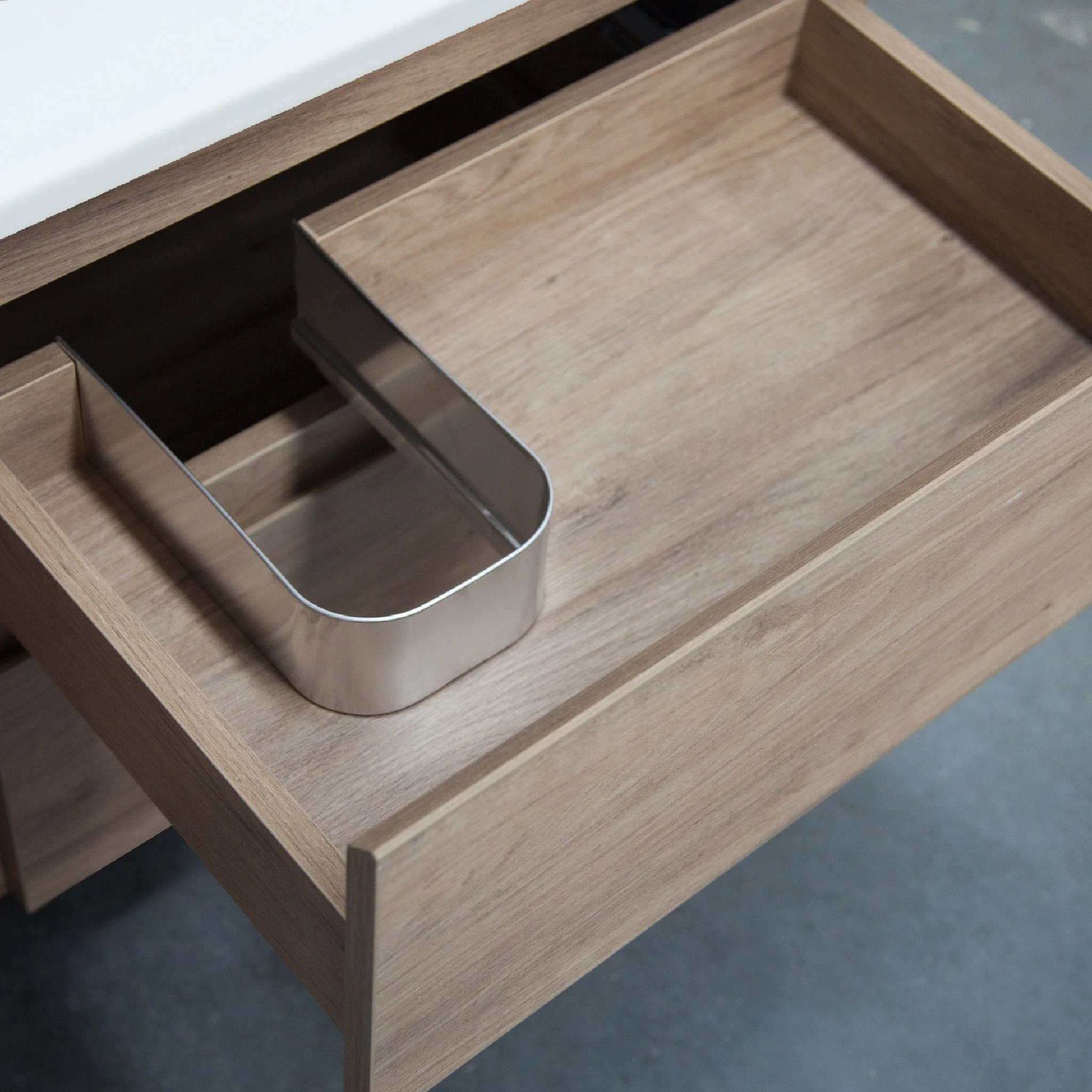 ALBANY 750mm Oak Timber Wall Hung Vanity - Image 5