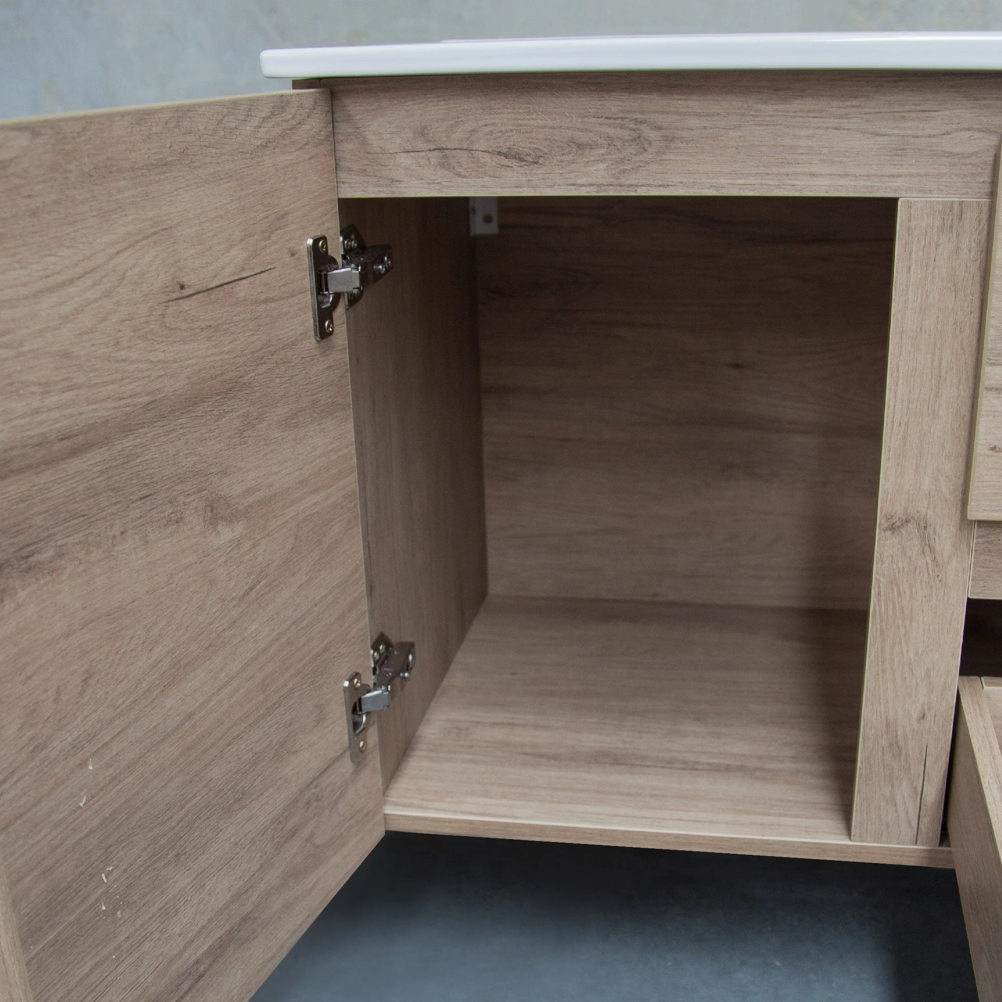 ALBANY 1200mm Oak Timber Wall Hung Single Vanity - Image 13