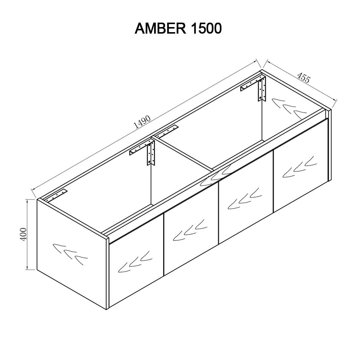 AMBER 1500mm Wall Hung Vanity - Image 5