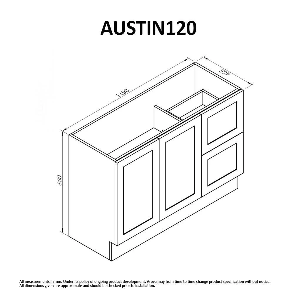 Clearance - AUSTIN 1200mm Floor Standing Bathroom Vanity Left Hand Side - Image 4