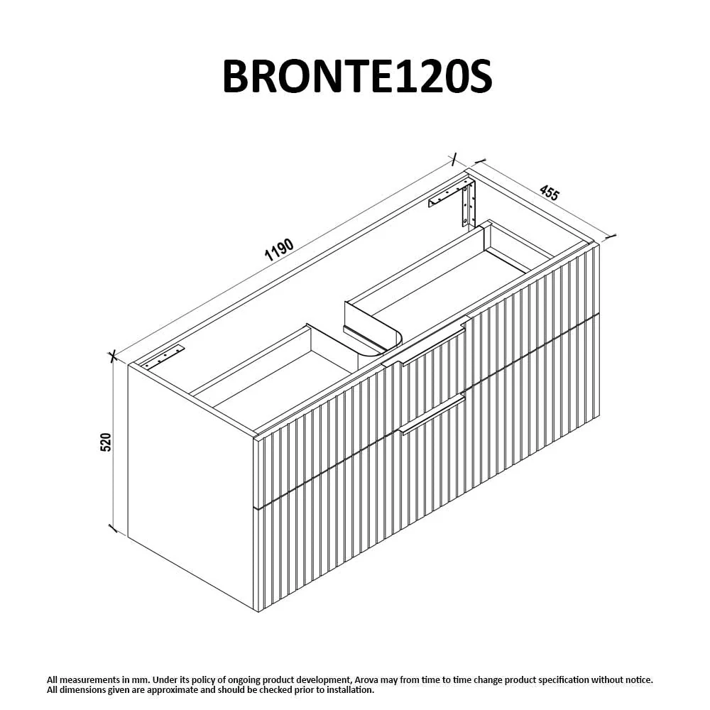 Bronte 1200mm Wall Hung Bathroom Vanity - Matte White - Image 4