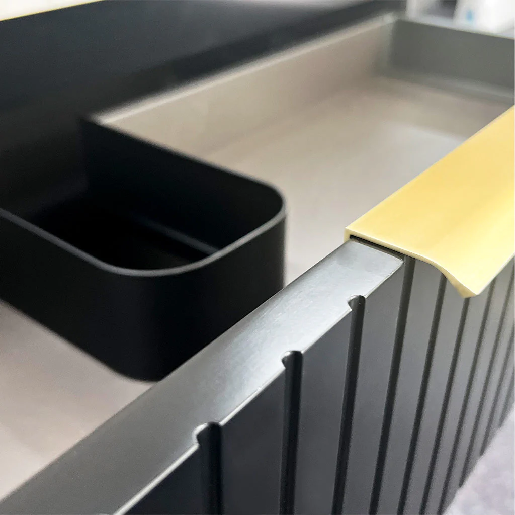 Bronte 900mm Wall Hung Bathroom Vanity - Matte Black - Image 7