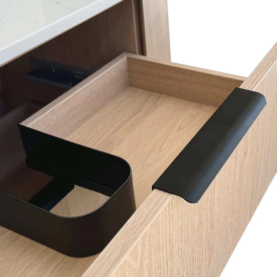 Ellie 1500mm Curved Timber Wall Hung Bathroom Vanity - Image 4