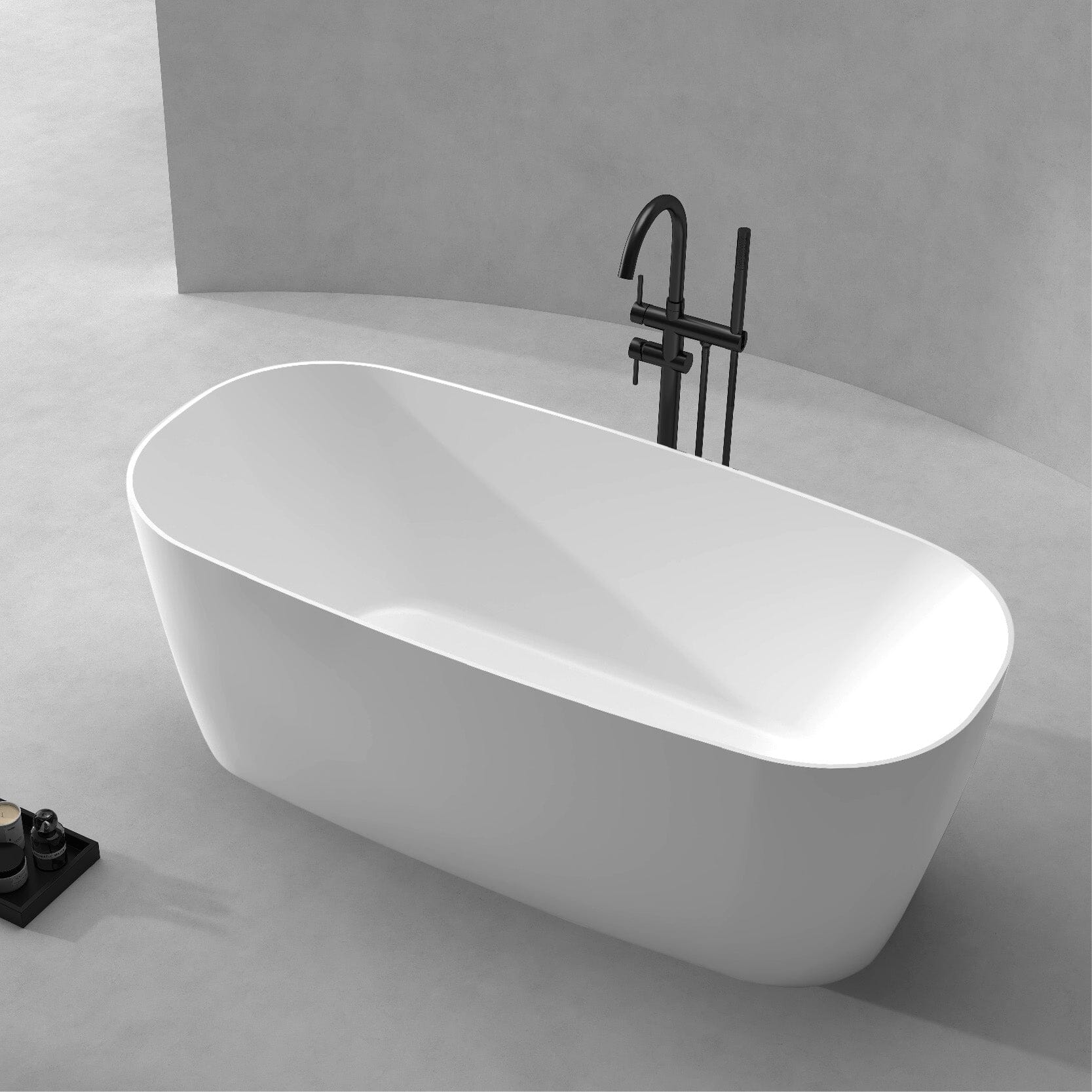 Clearance - DANA 1500mm Oval Freestanding Bathtub Gloss White - Image 4