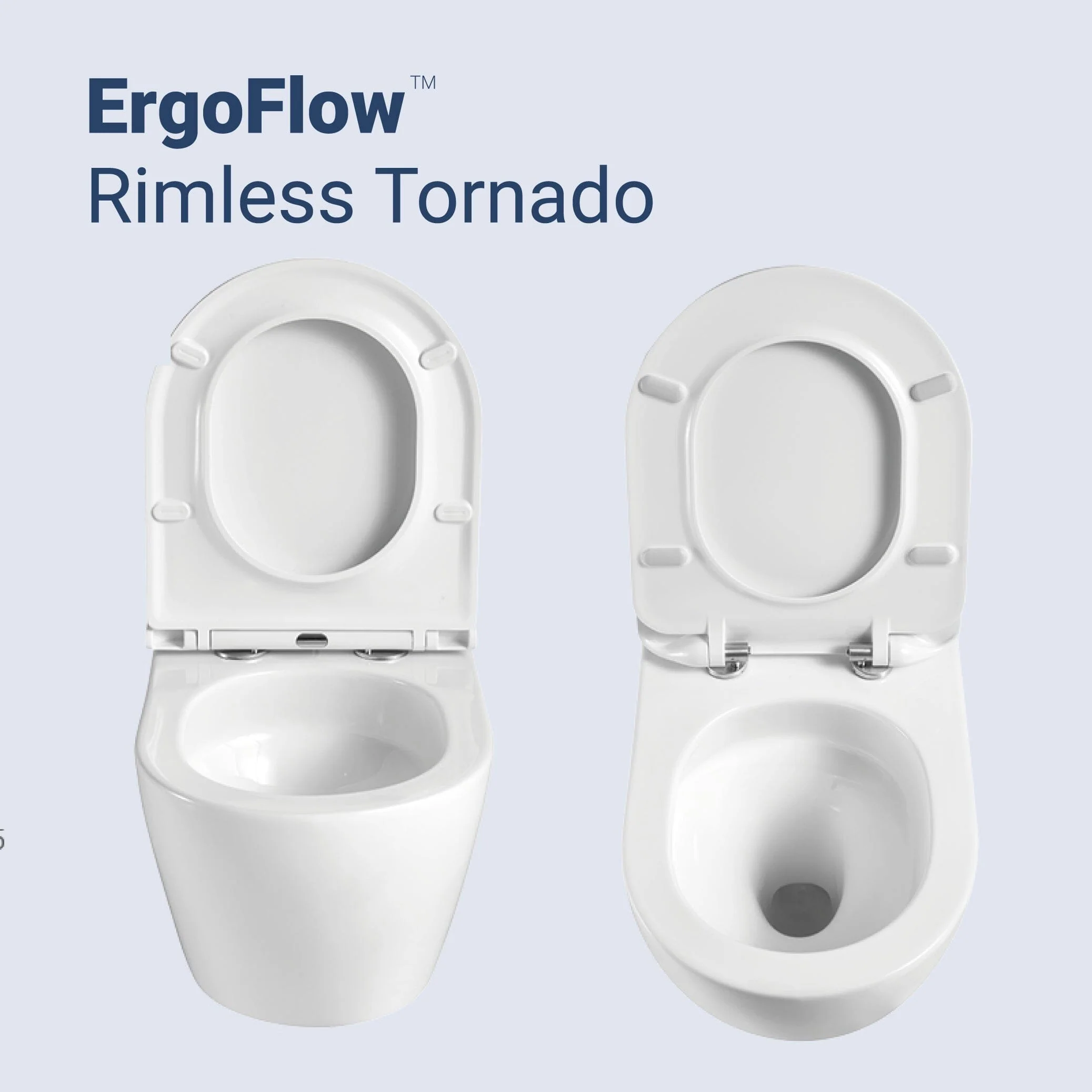 ErgoFlow Edge67 Ergonomic Rimless Tornado Back to Wall Toilet - Image 8