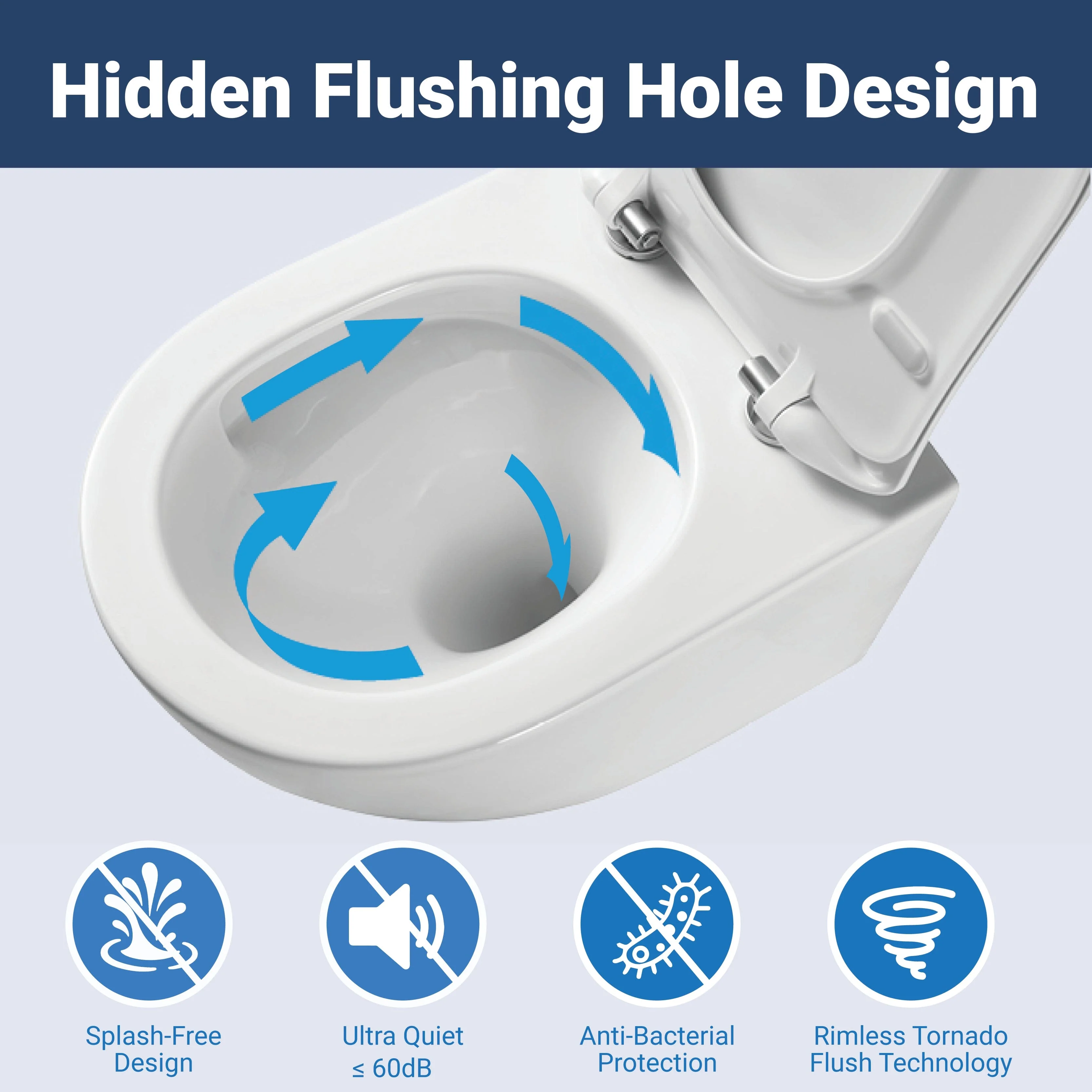 ErgoFlow Edge67 Ergonomic Rimless Tornado Back to Wall Toilet - Image 3