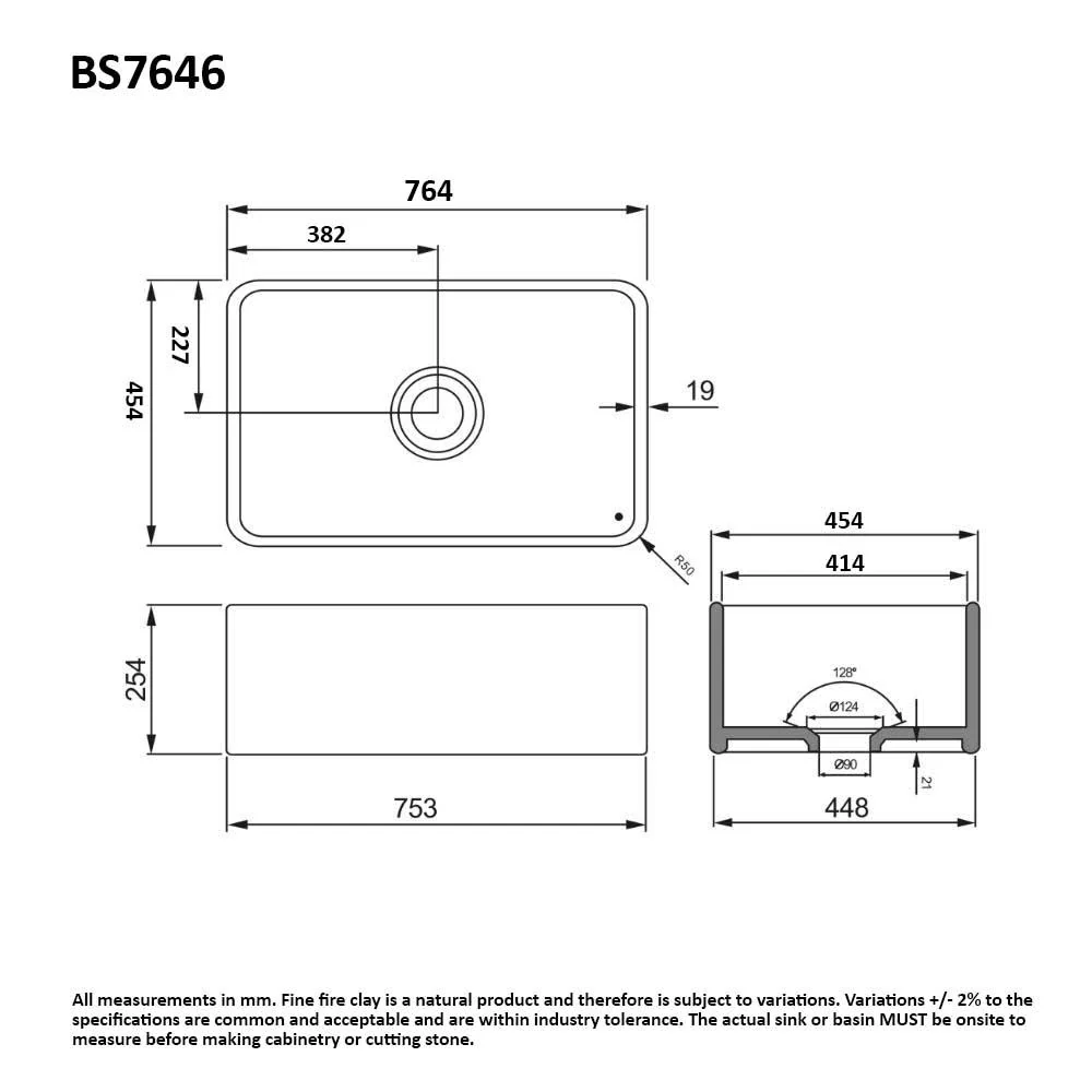Chelsea 76 Fine Fireclay Butlers Large Kitchen Sink - Image 6