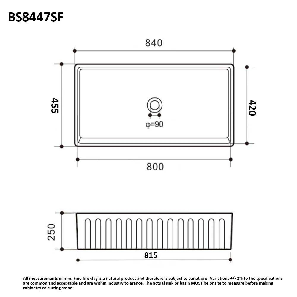 Belford 84 Fluted Butlers Kitchen Sink Single bowl - Image 8