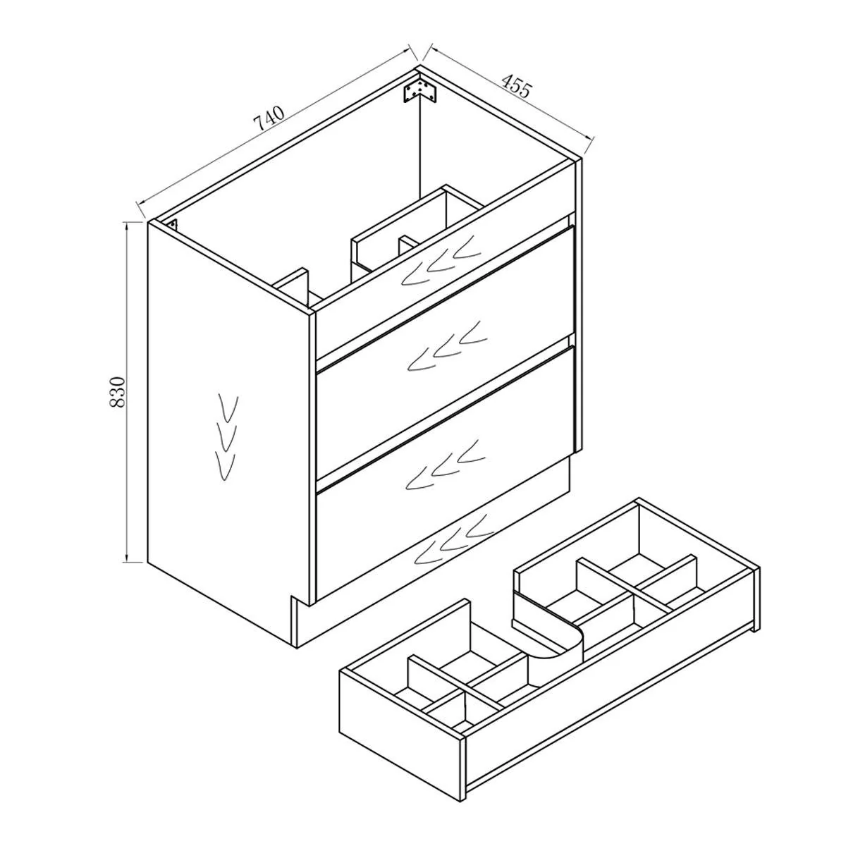 Clearance - Kingston 750mm Bathroom Vanity - Image 5
