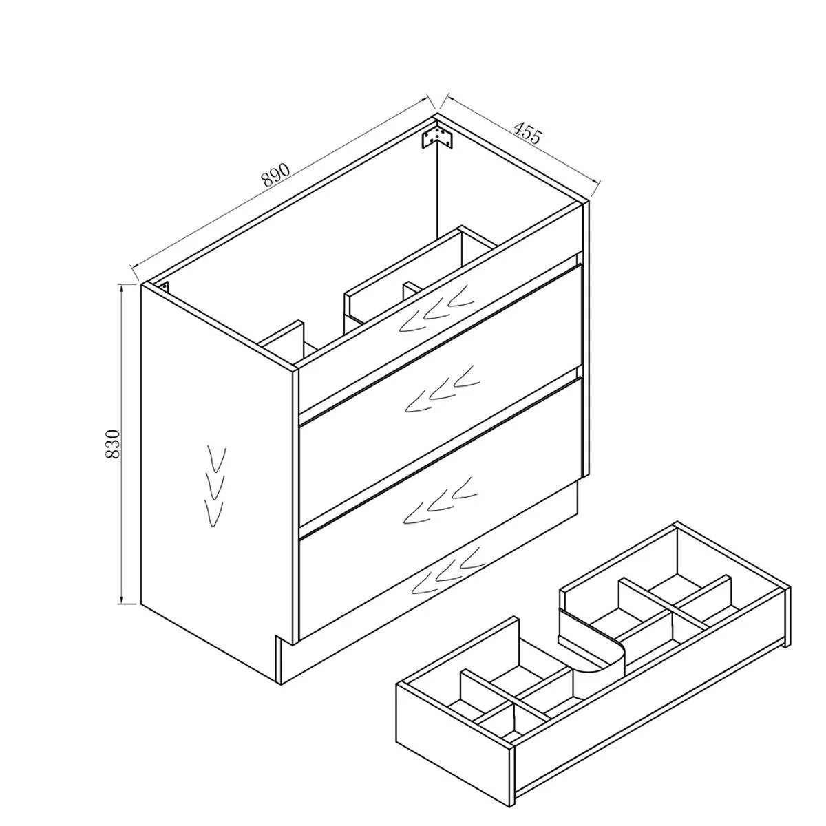 Clearance - Kingston 900mm Bathroom Vanity - Image 5