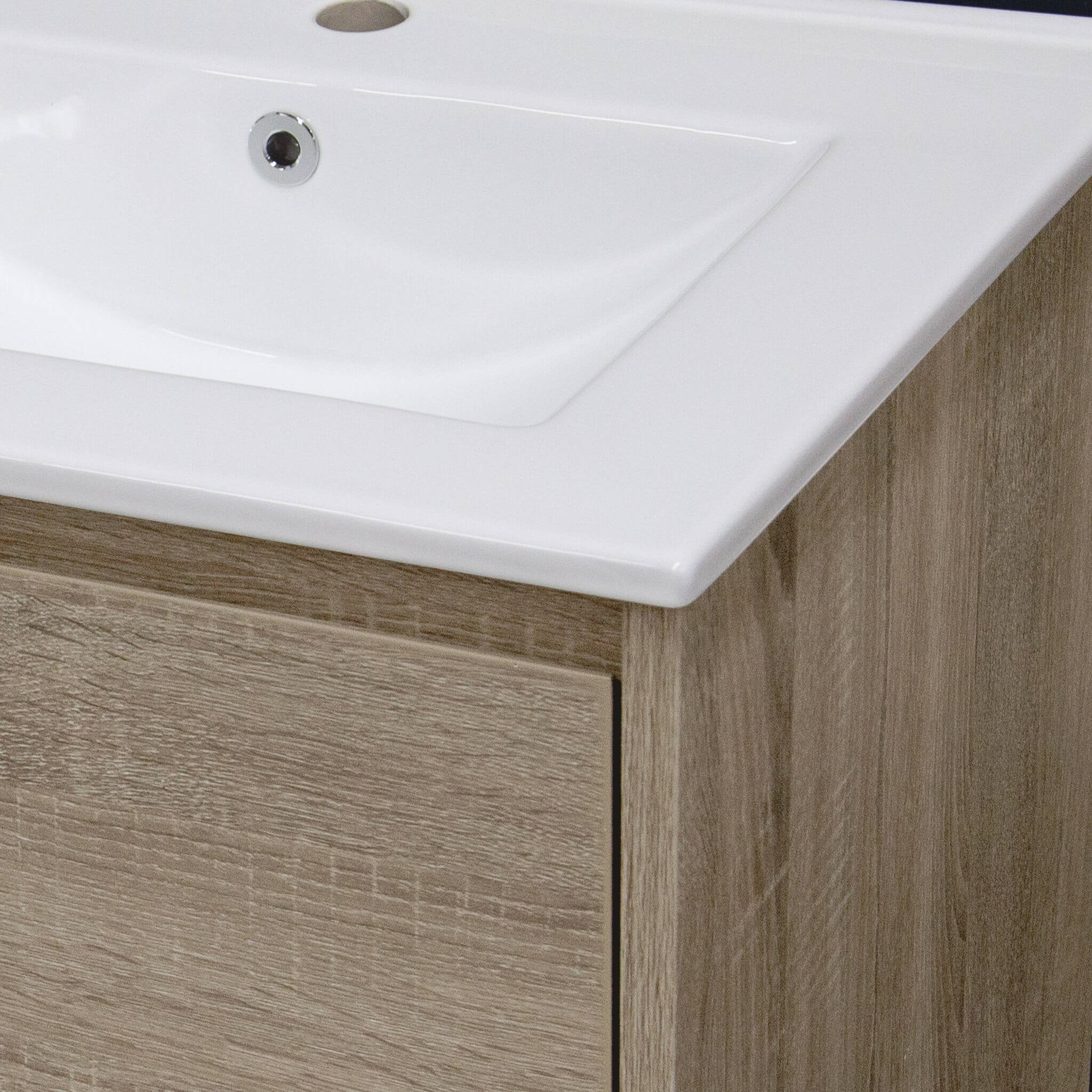 KRIS 1200mm Oak Timber Wall Hung Double Vanity - Image 9