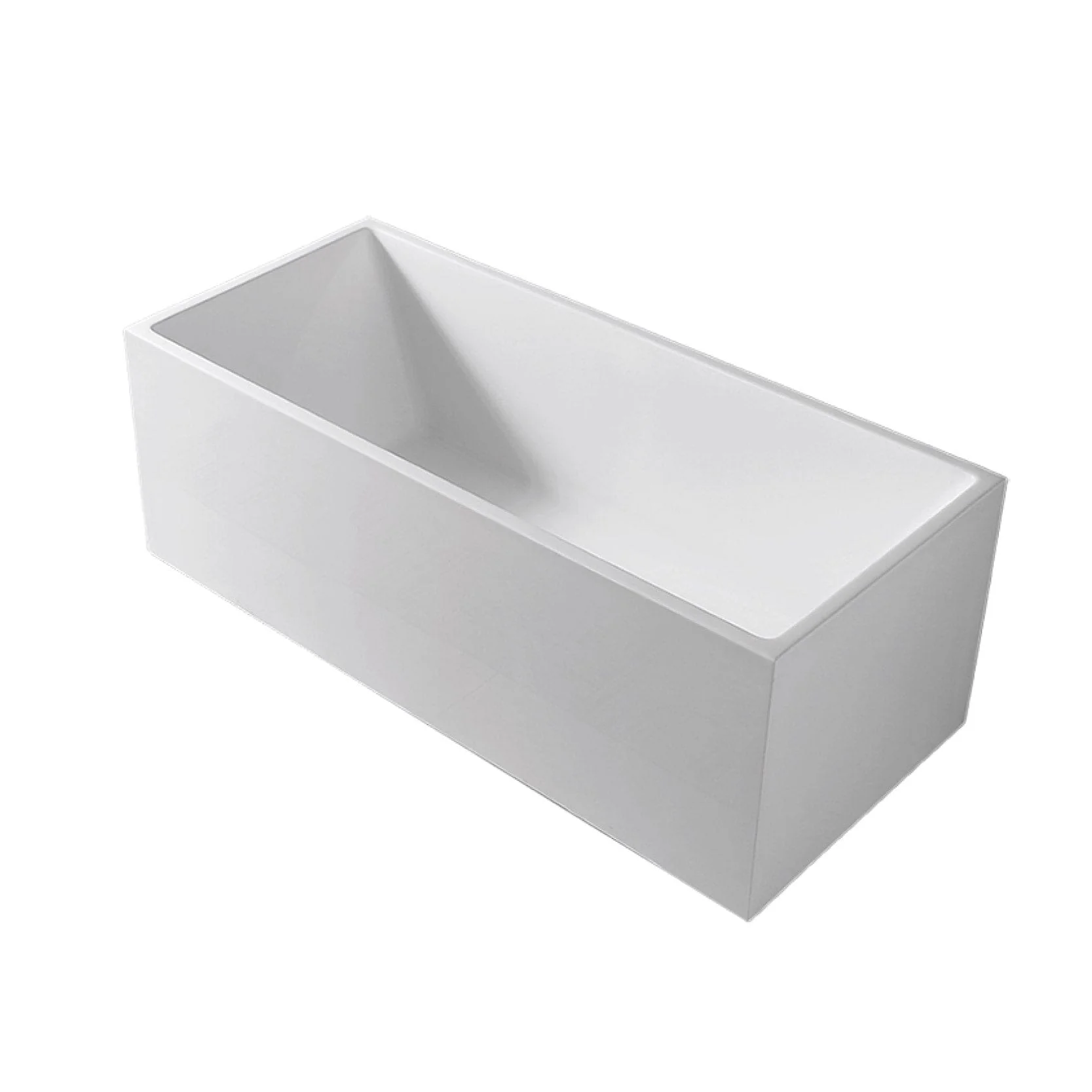 LEX 1300mm Small Square Freestanding Bath Gloss White - Image 3