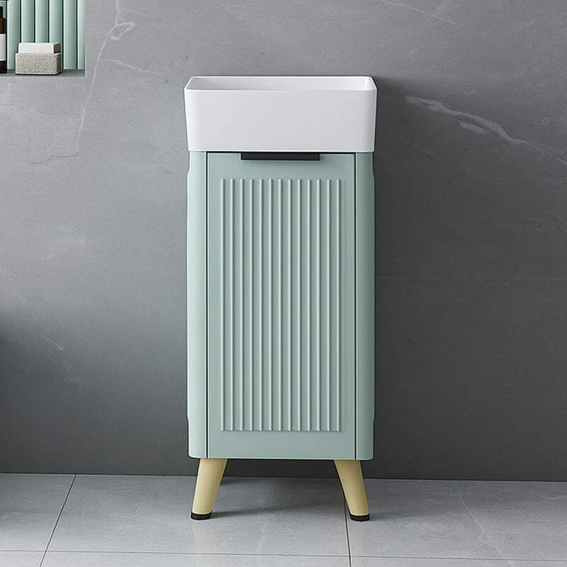 Lexi 400mm Fluted Freestanding Small Vanity Dusty Aqua - Image 3
