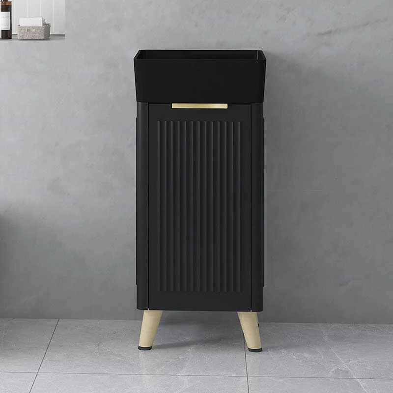 Lexi 400mm Fluted Freestanding Small Vanity Onyx Black - Image 3