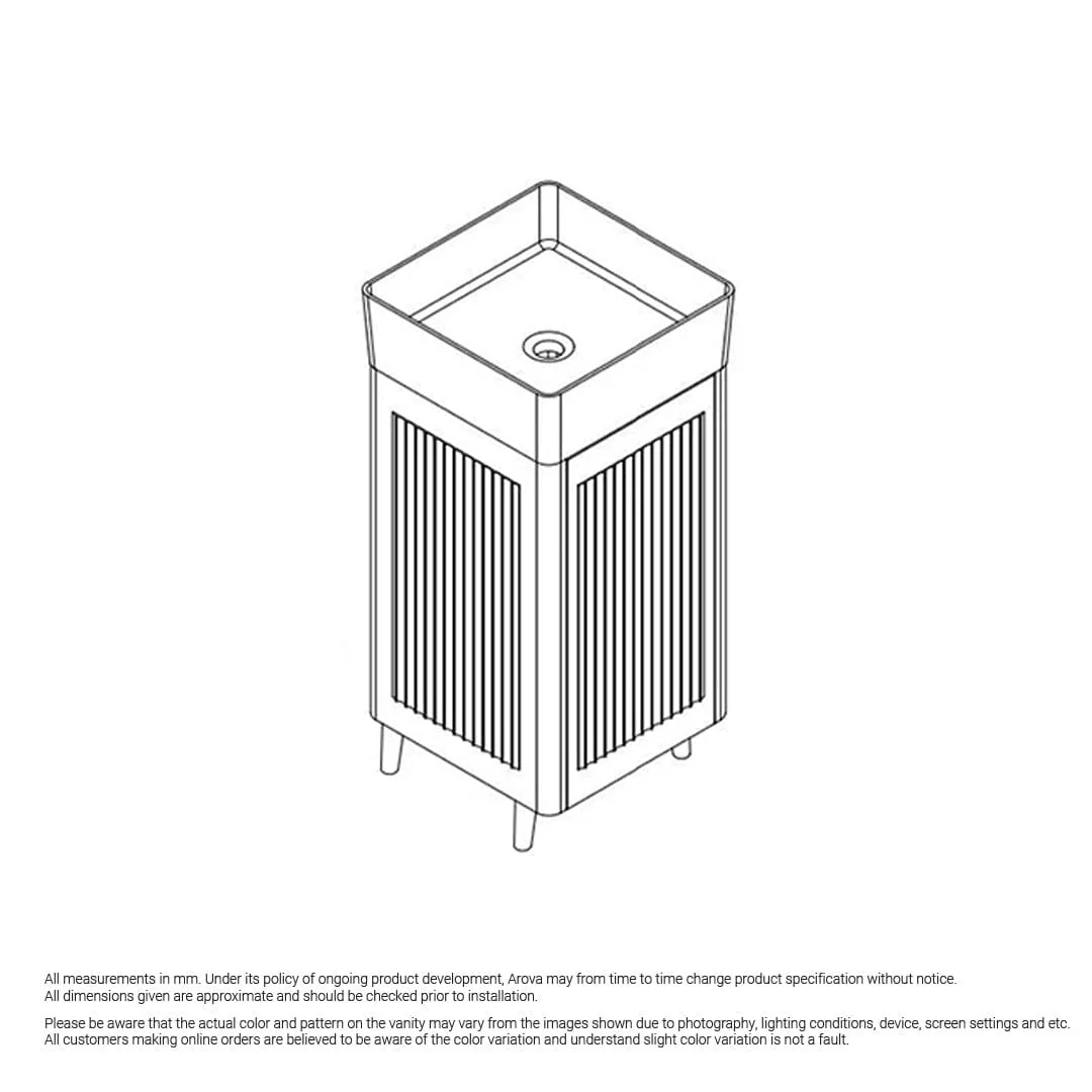 Lexi 400mm Fluted Freestanding Small Vanity Almond - Image 9