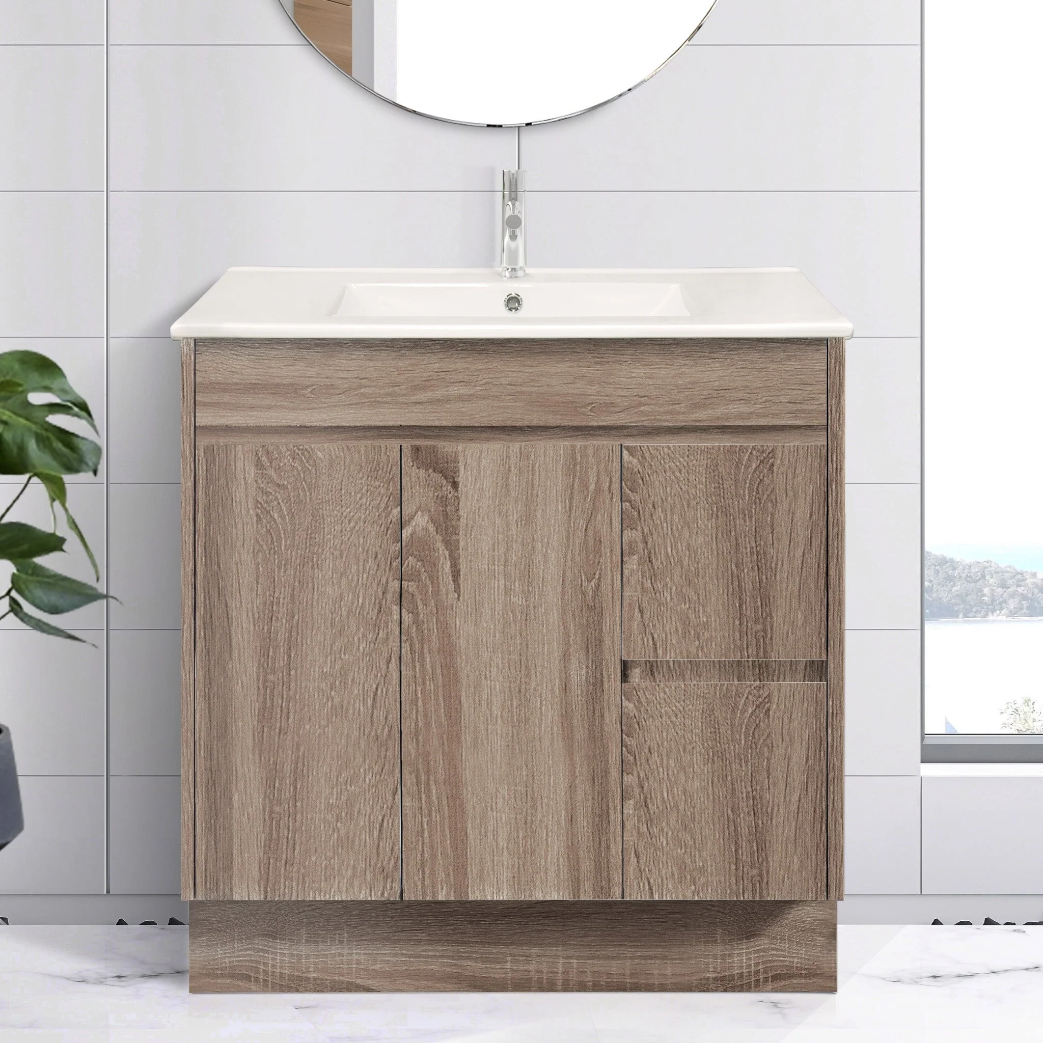 Clearance - LOGAN 900mm Timber Vanity Right Hand Side - Image 3