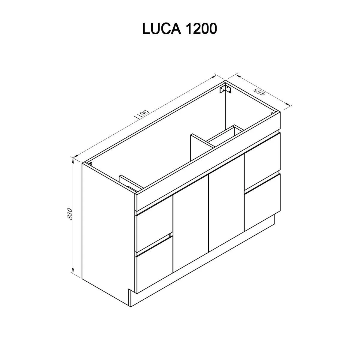 Clearance - LUCA 1200mm Single Bowl Bathroom Vanity - Image 7