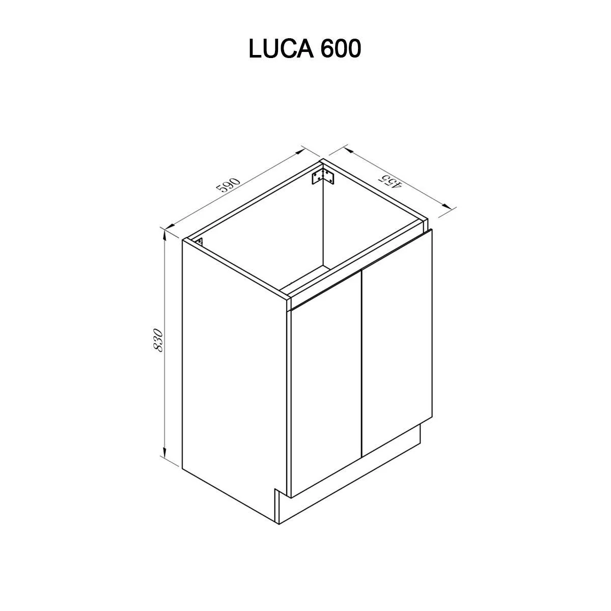Clearance - LUCA 600mm Bathroom Vanity - Image 6