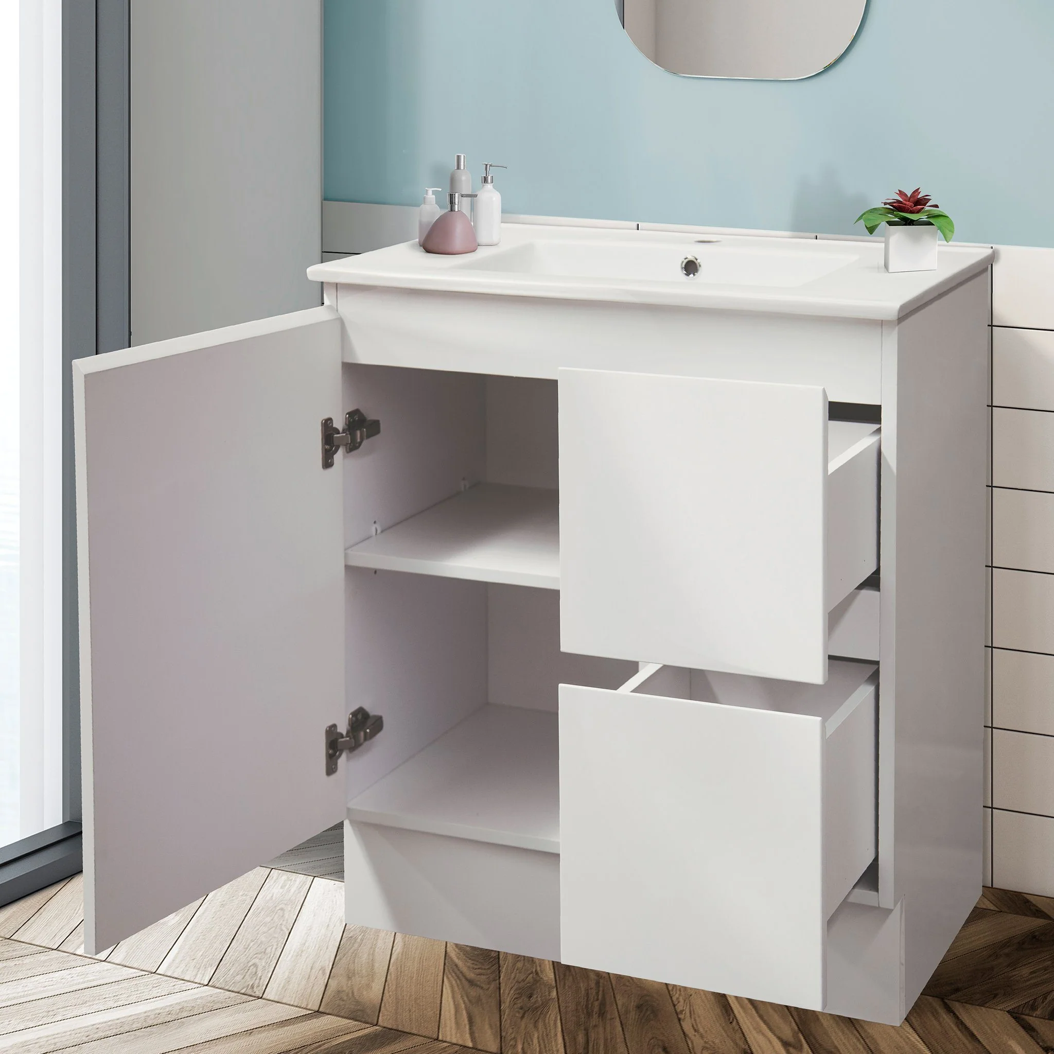 Clearance - LUCA 750mm Bathroom Vanity Right Hand Side - Image 5