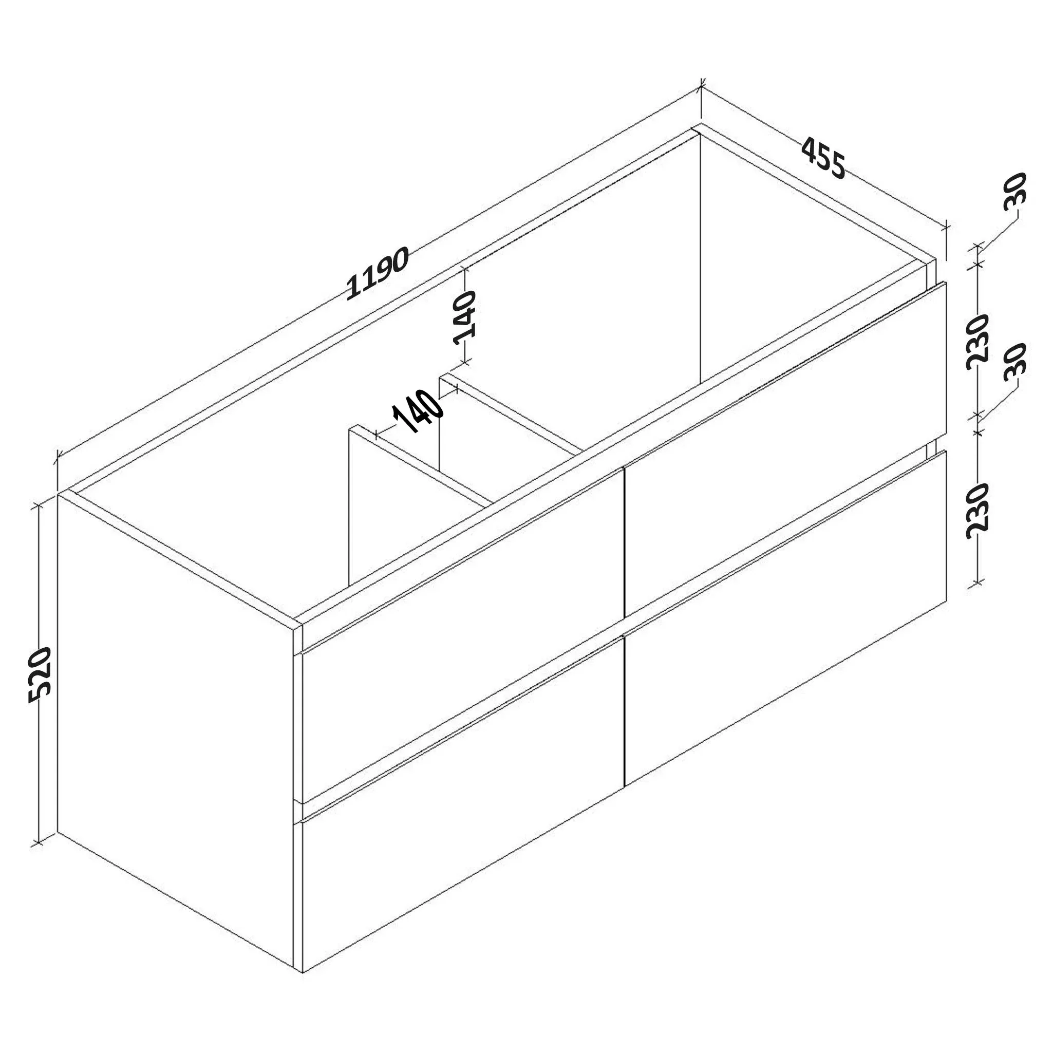 Clearance - Mia 1200mm Wall Hung Single Vanity - Image 6