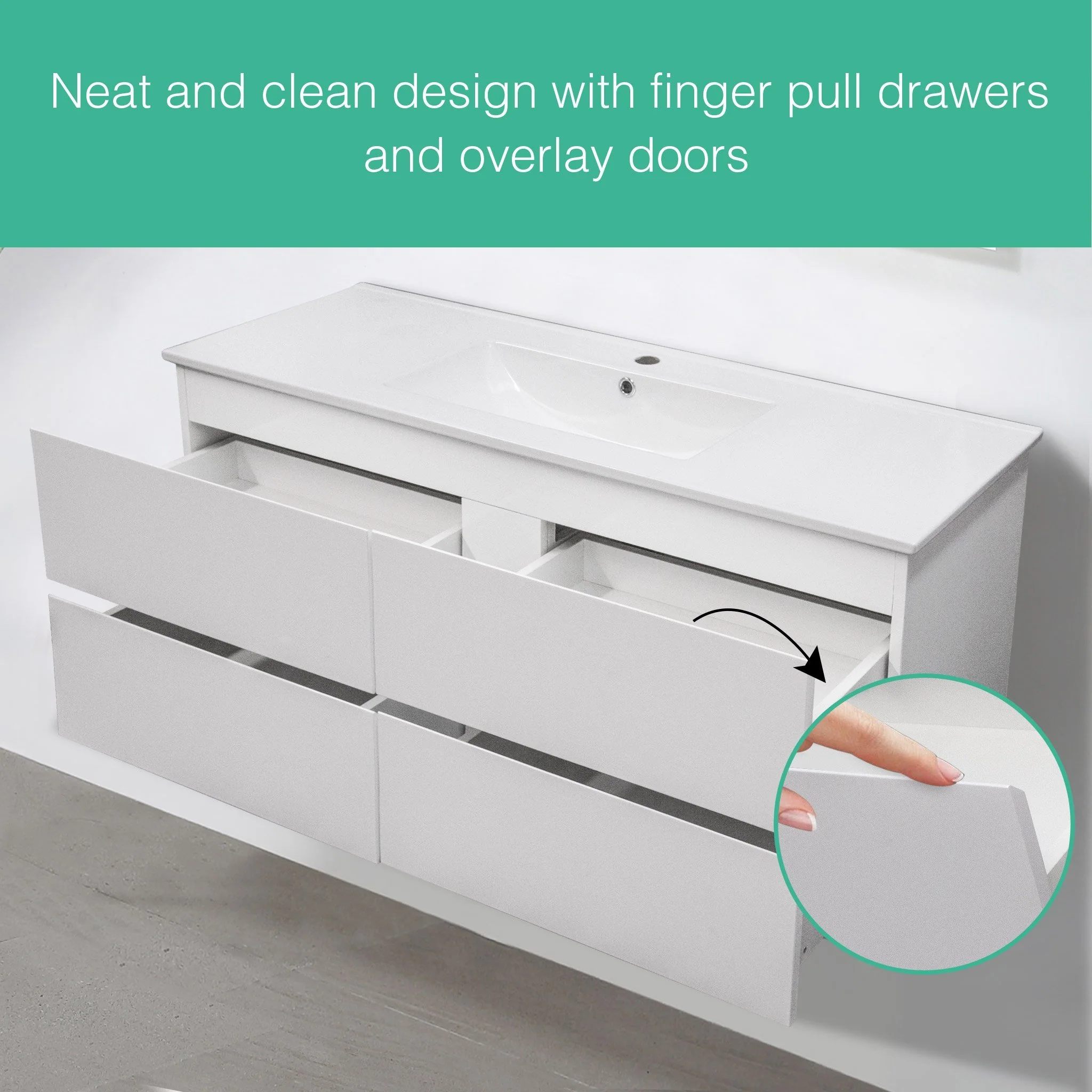 Clearance - Mia 1200mm Wall Hung Single Vanity - Image 11