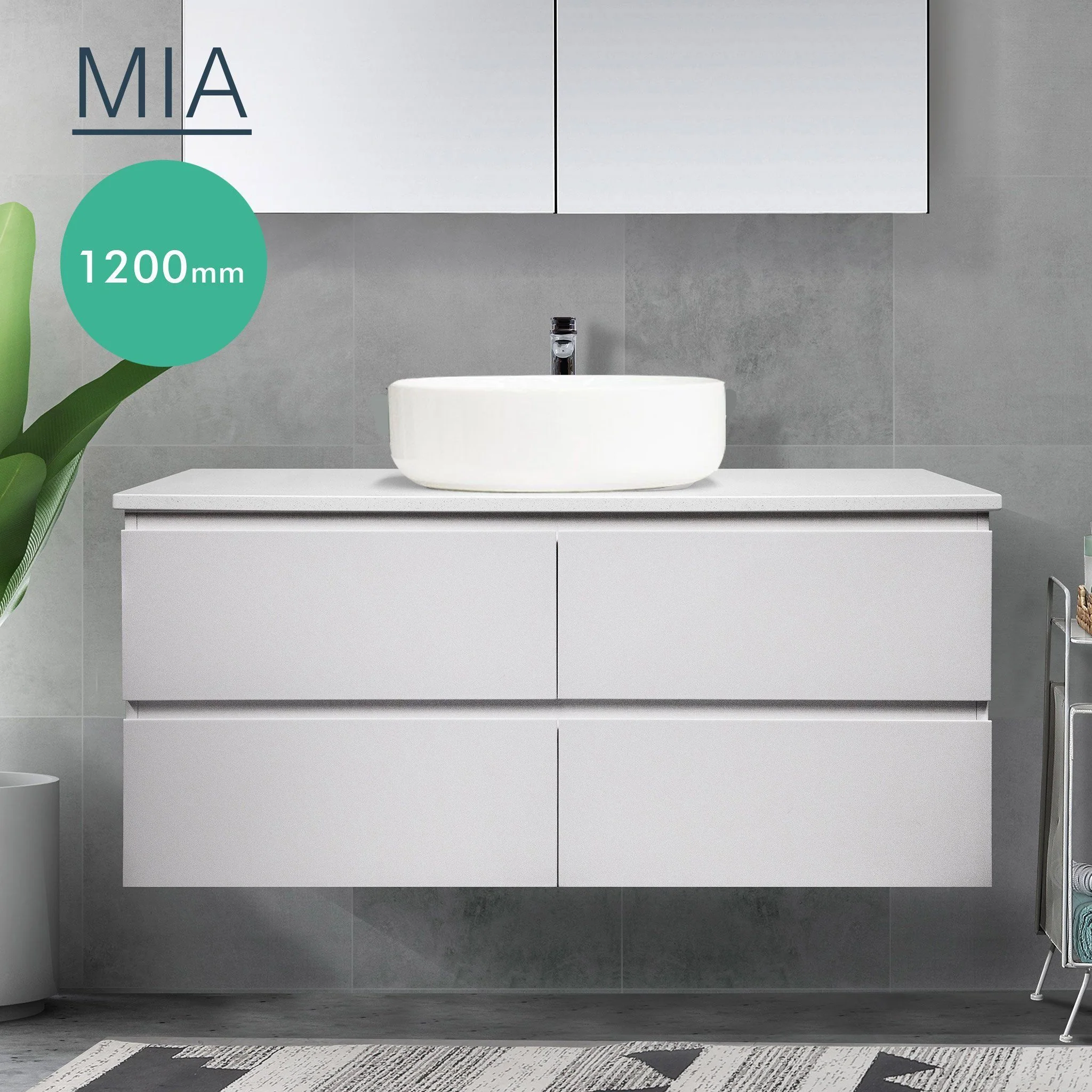 Clearance - Mia 1200mm Wall Hung Single Vanity - Image 4