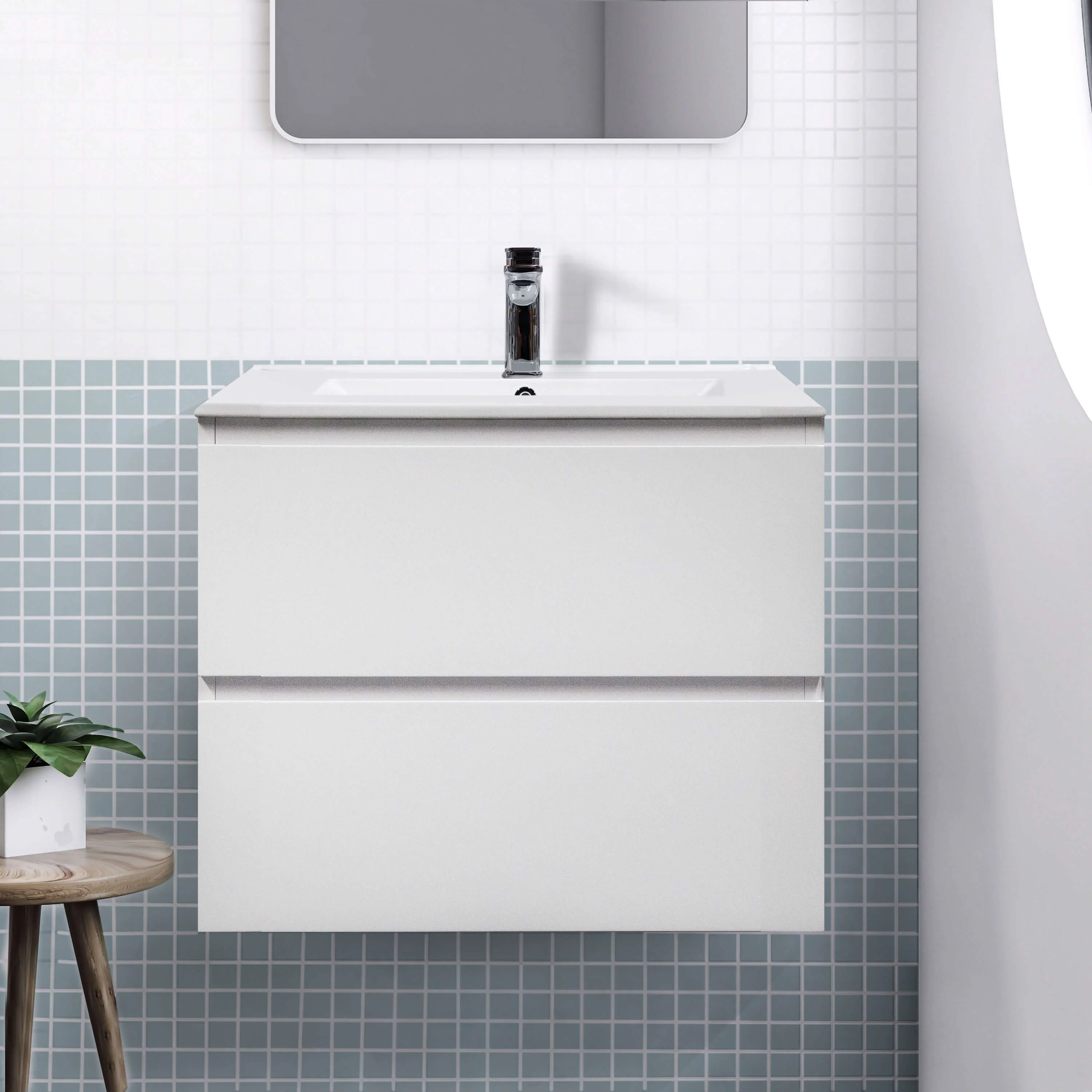 Clearance - Mia 600mm Wall Hung Bathroom Vanity - Image 3