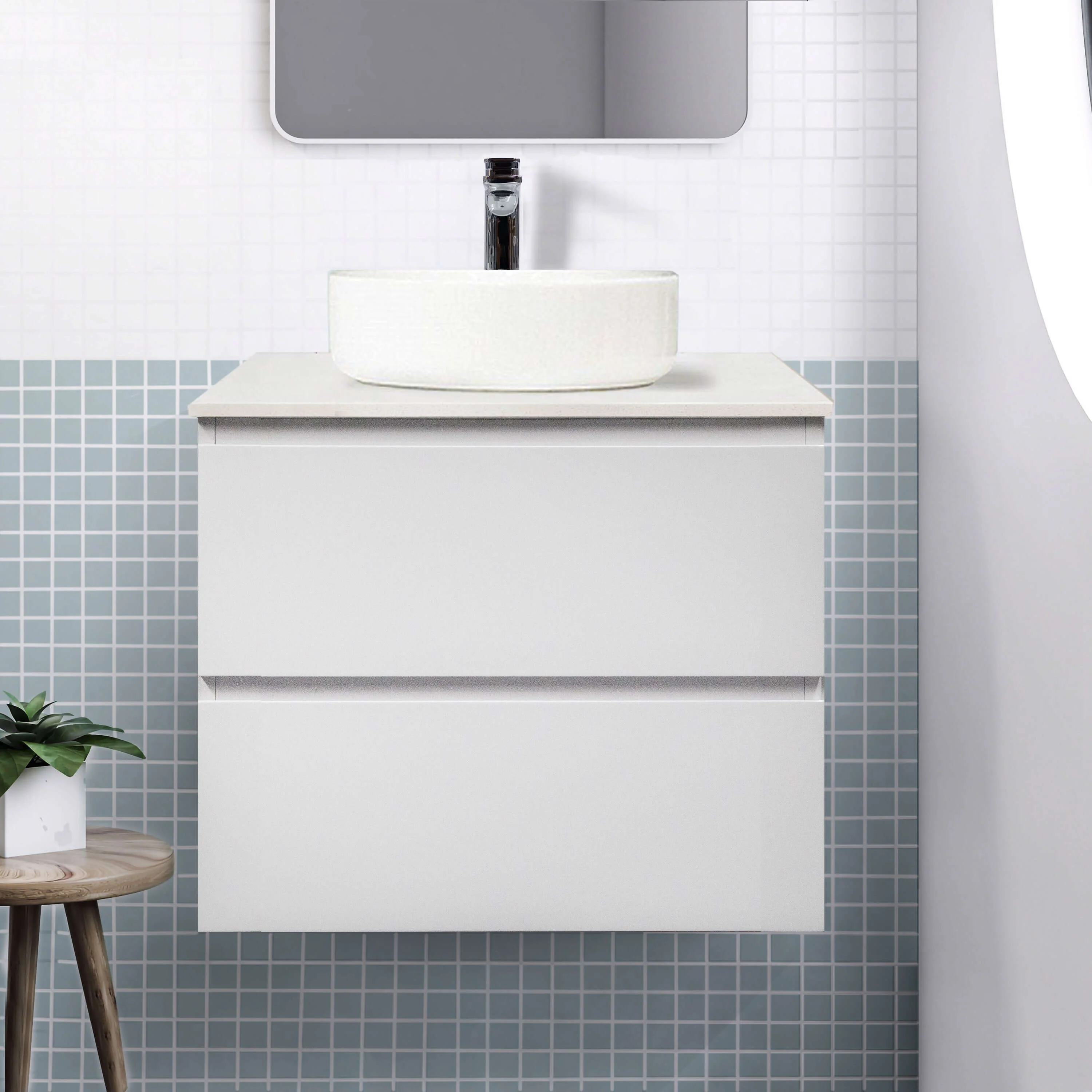 Clearance - Mia 600mm Wall Hung Bathroom Vanity - Image 4