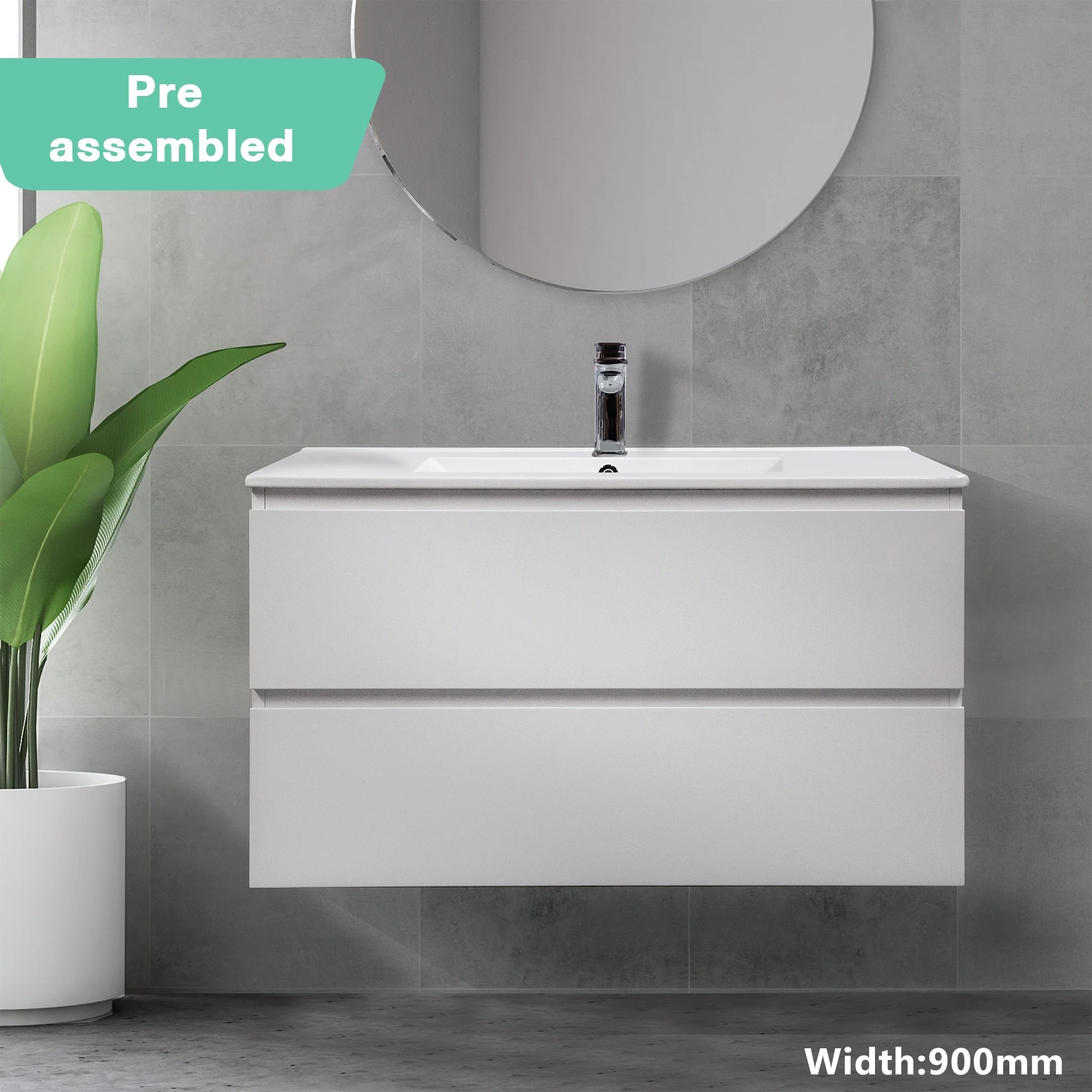 Clearance - Mia 900mm Wall Hung Vanity - Image 5