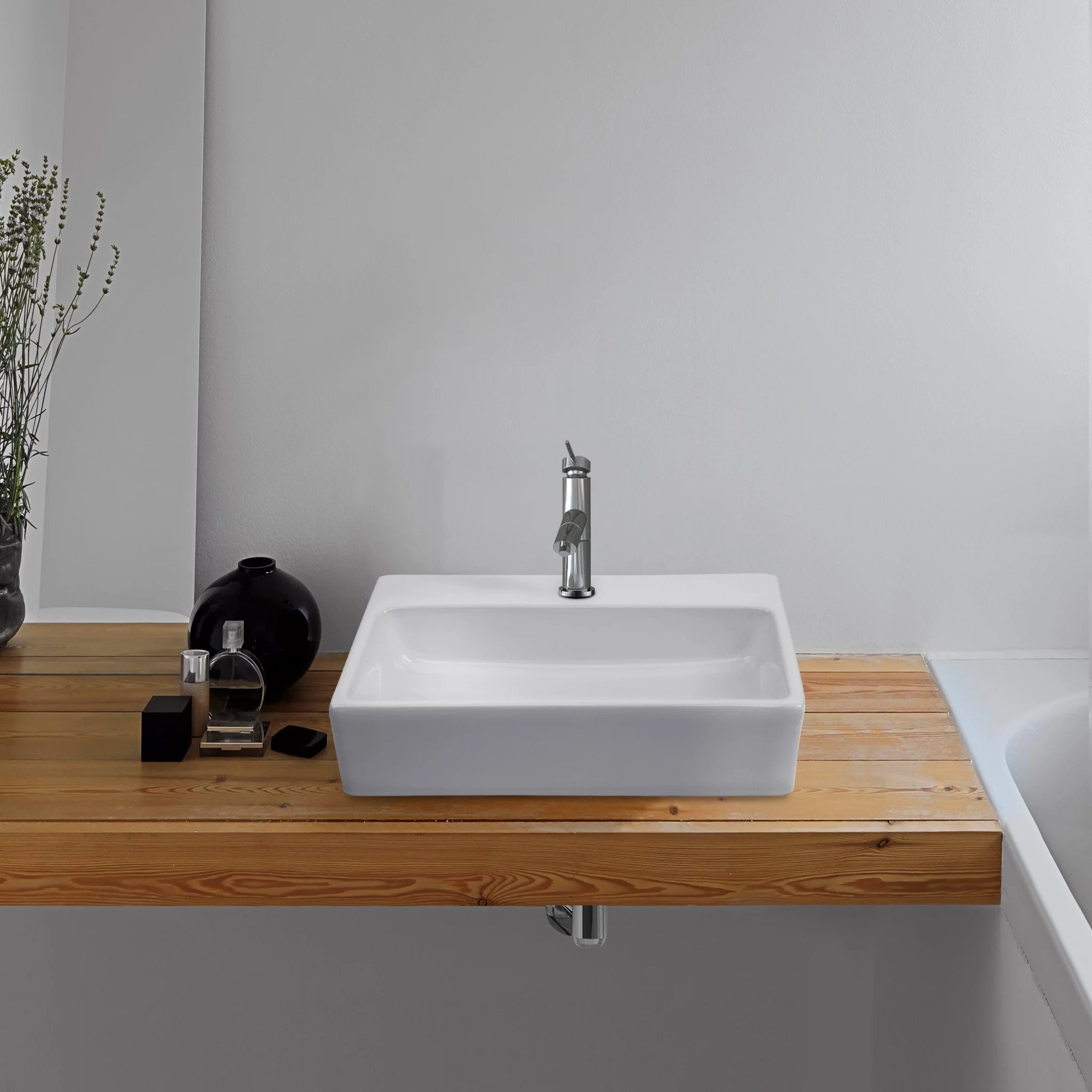 ACQUA Narrow Above Counter Basin 1 Tap Hole - Image 3