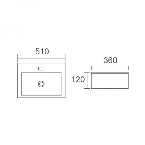 ACQUA Narrow Above Counter Basin 1 Tap Hole - Image 9