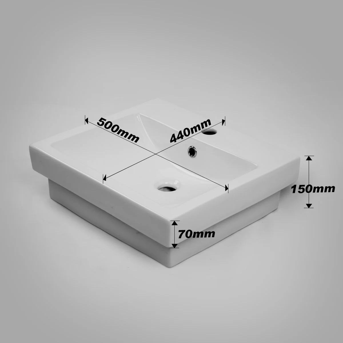 MEGGA-2 Half Inset Square Basin 1 Tap Hole - Image 8