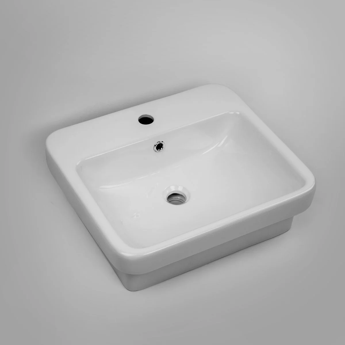 CoCo Half Inset Basin Soft Corners 1 Tap Hole - Image 4
