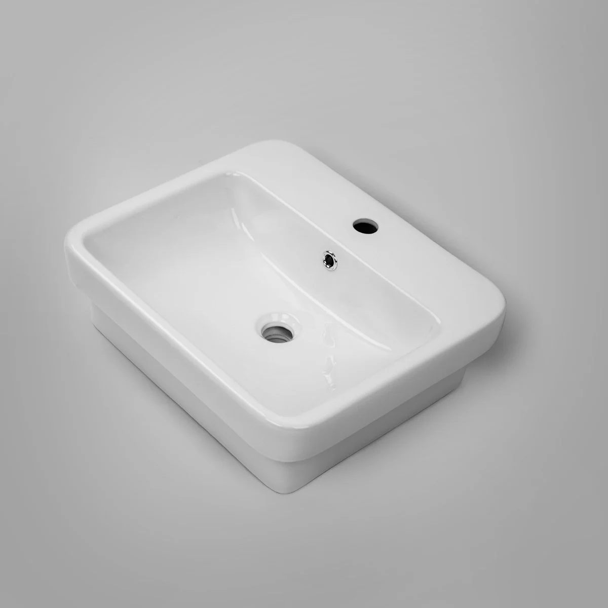 CoCo Half Inset Basin Soft Corners 1 Tap Hole - Image 5