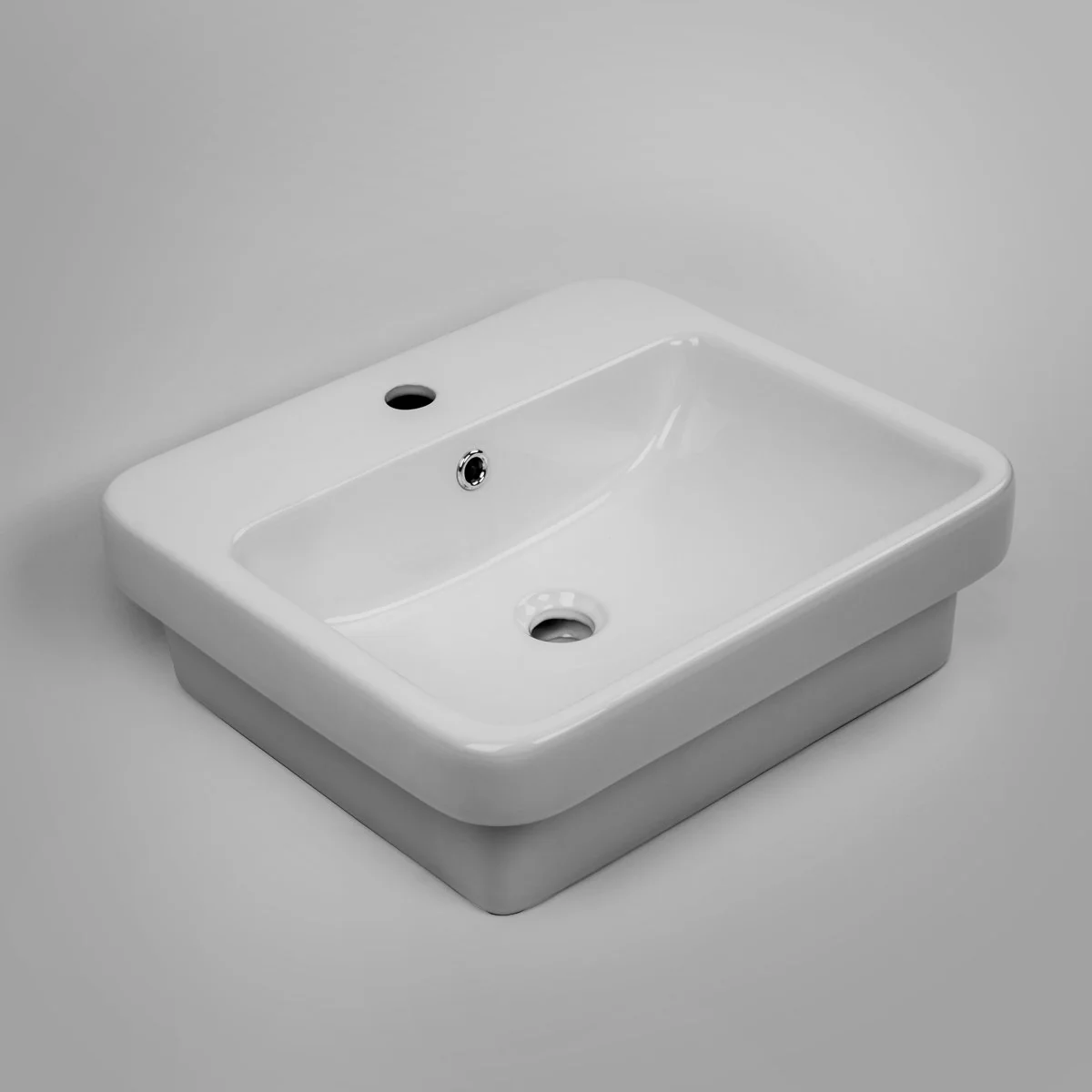 CoCo Half Inset Basin Soft Corners 1 Tap Hole - Image 6