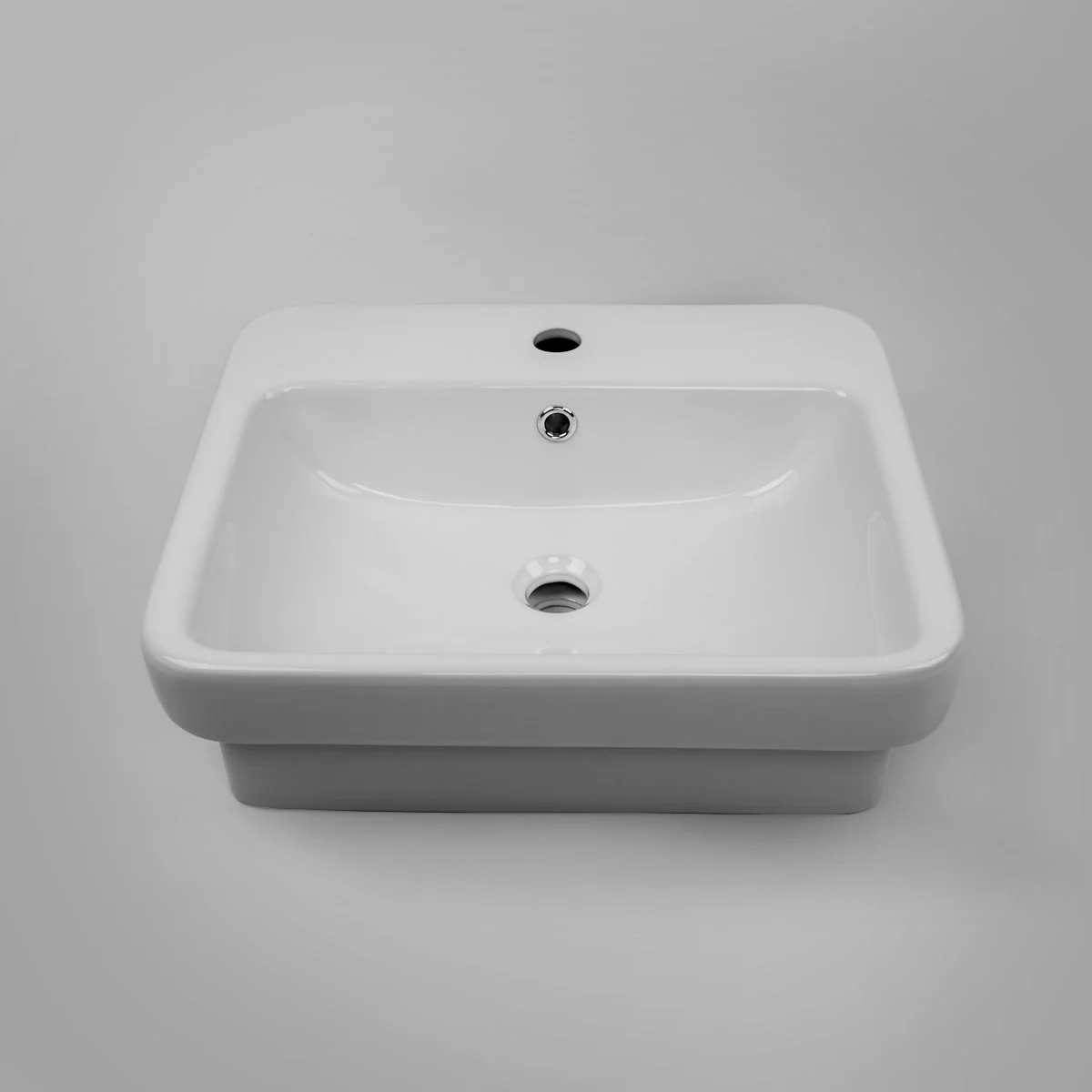 CoCo Half Inset Basin Soft Corners 1 Tap Hole - Image 8