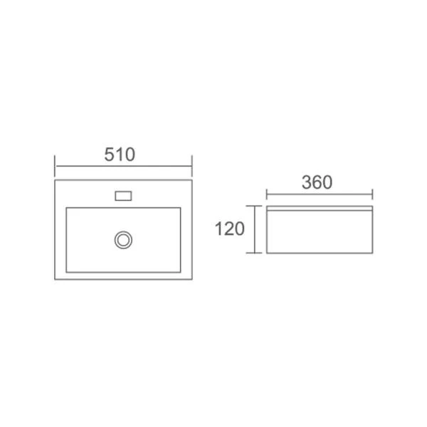 ACQUA Wall Hung Basin Gloss White - Image 8