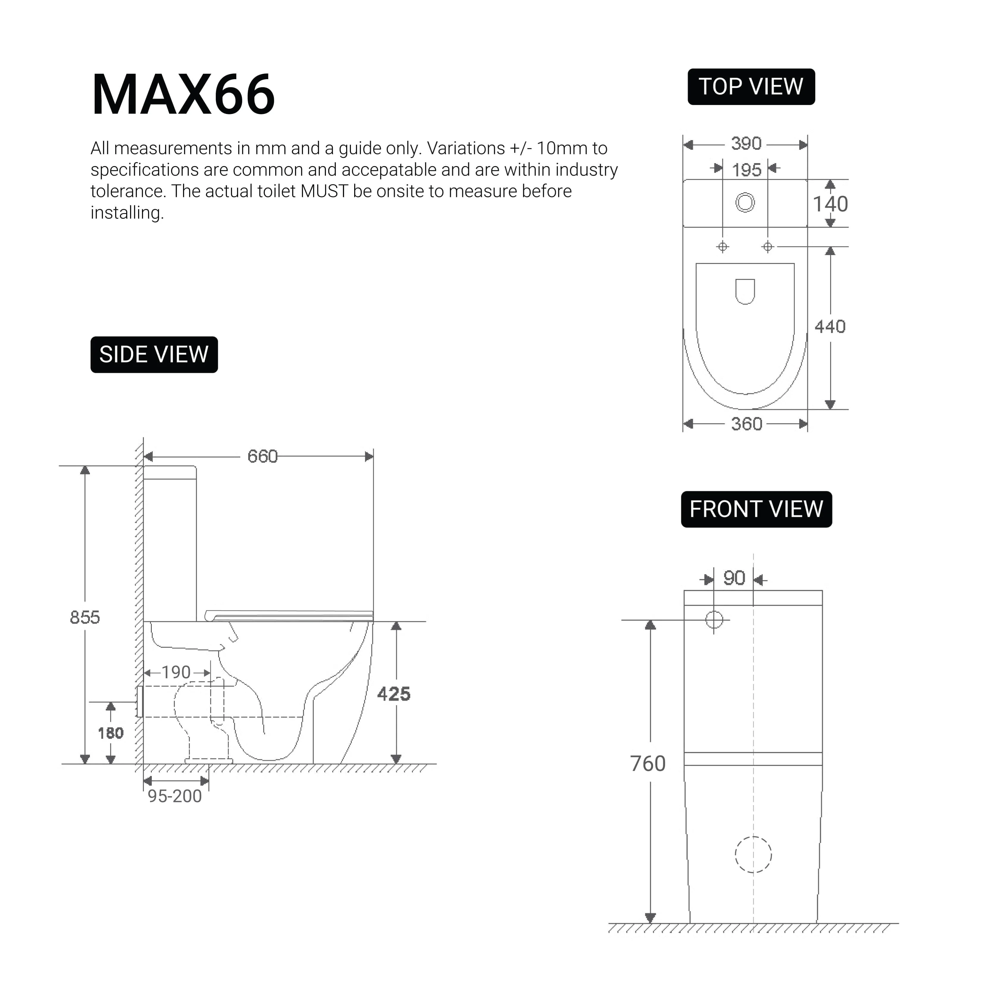 Max66 Rimless Tornado Back To Wall Toilet - Image 7