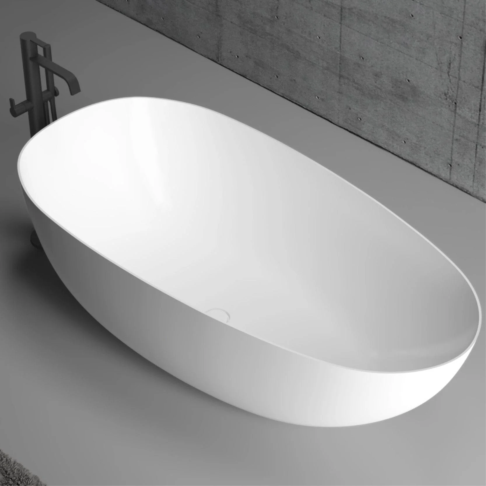RUBI 1500mm Egg Shape Oval Freestanding Bath Gloss White - Image 3