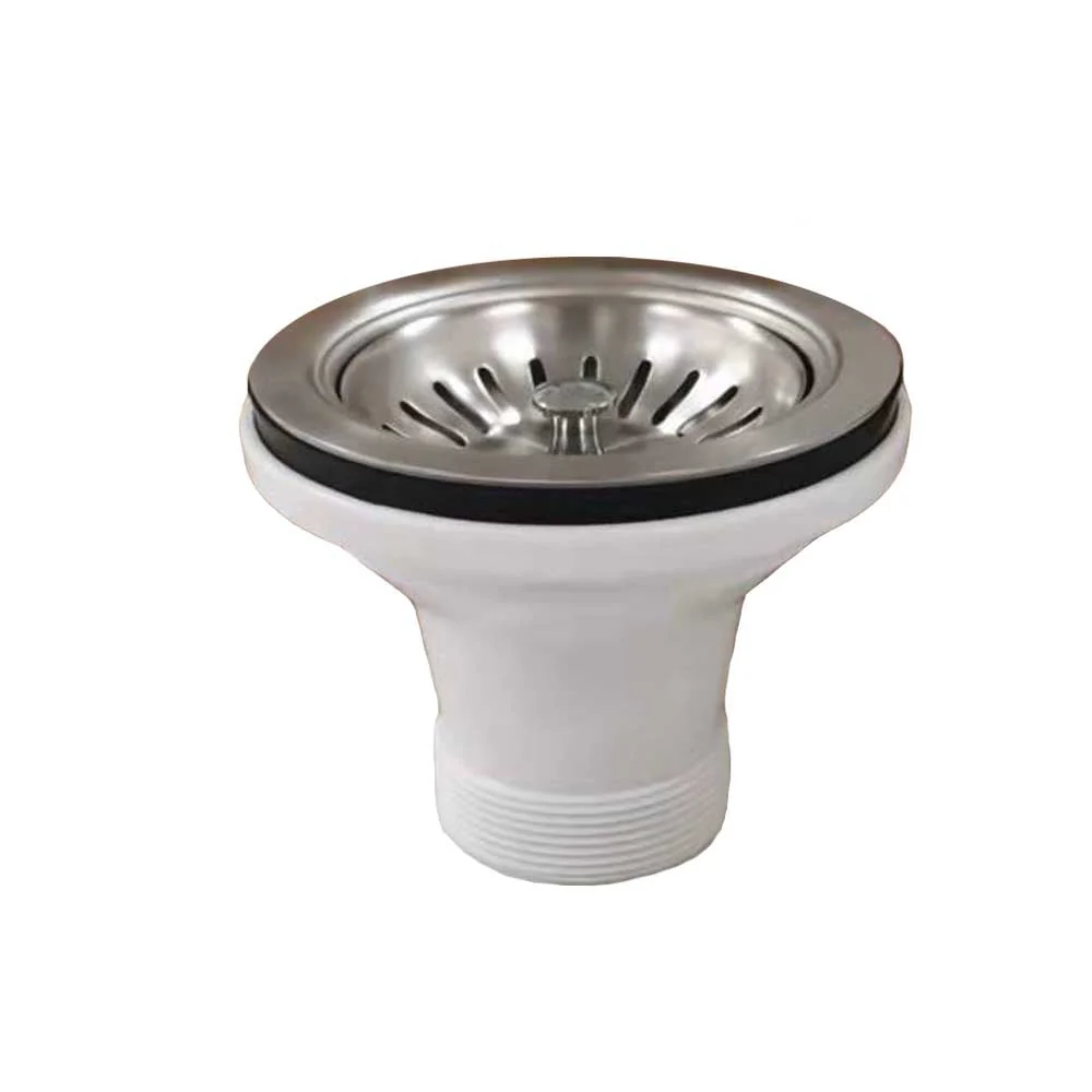 90mm Stainless steel Sink Basket Waste and Plug Brushed - Image 5