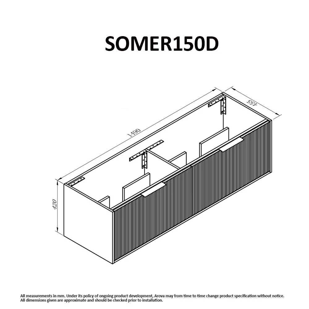 Clearance - Somer 1500mm Timber Wall Hung Bathroom Vanity - Double Bowl - Image 6
