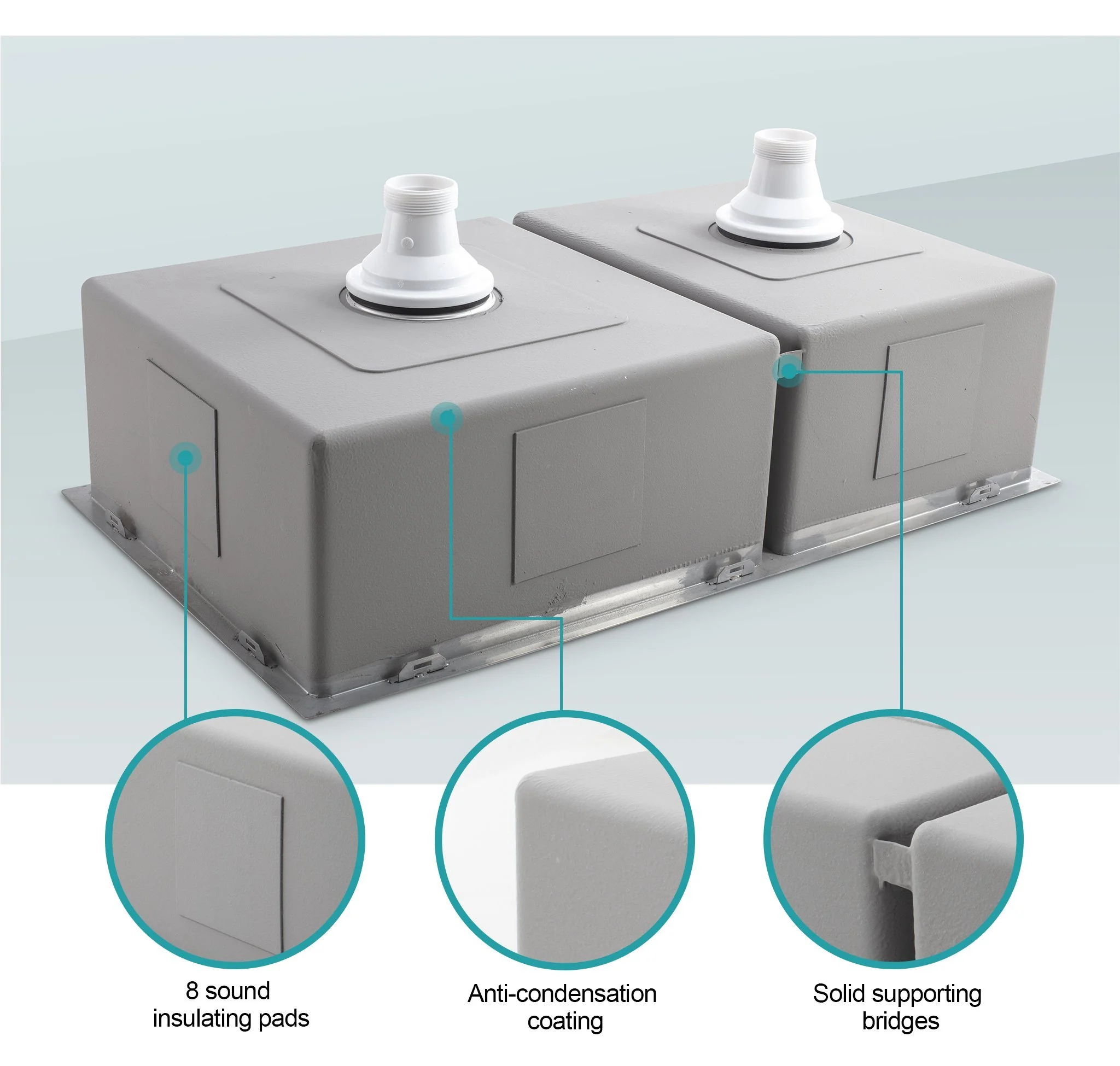 ULTIMO 1.5mm 670W x 450D 1 1/2  Bowl Handmade Kitchen Sink Top Undermount - SSD6745D - Image 9