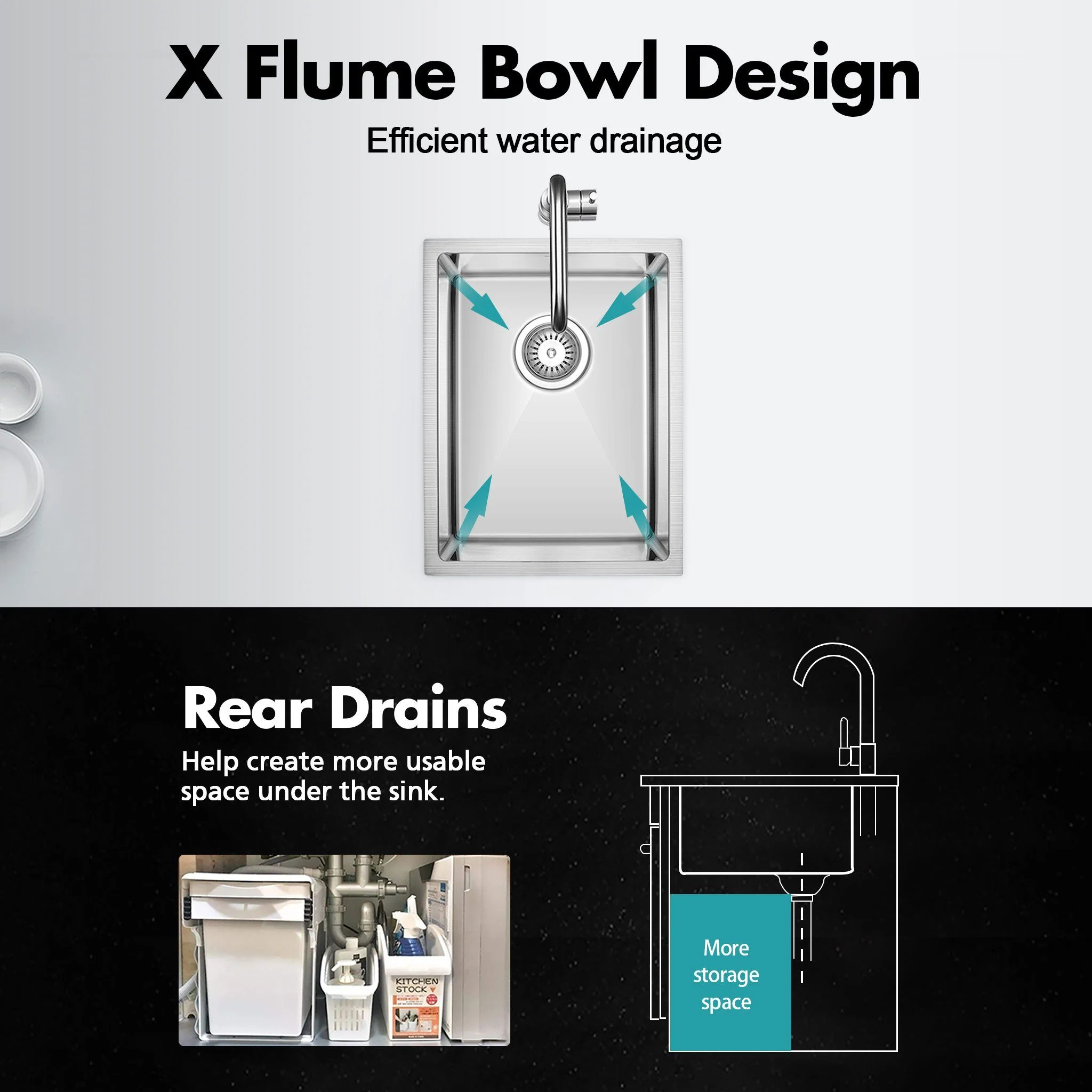 ULTIMO 1.5mm 340W x 450D Single Bowl Square Sink - SSD3445 - Image 9