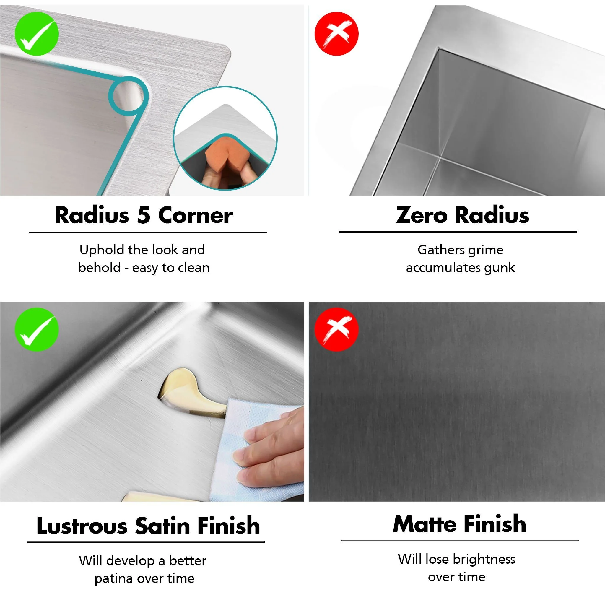 ULTIMO 1.5mm 450mm Medium Bowl Kitchen & Laundry Sink - Image 6